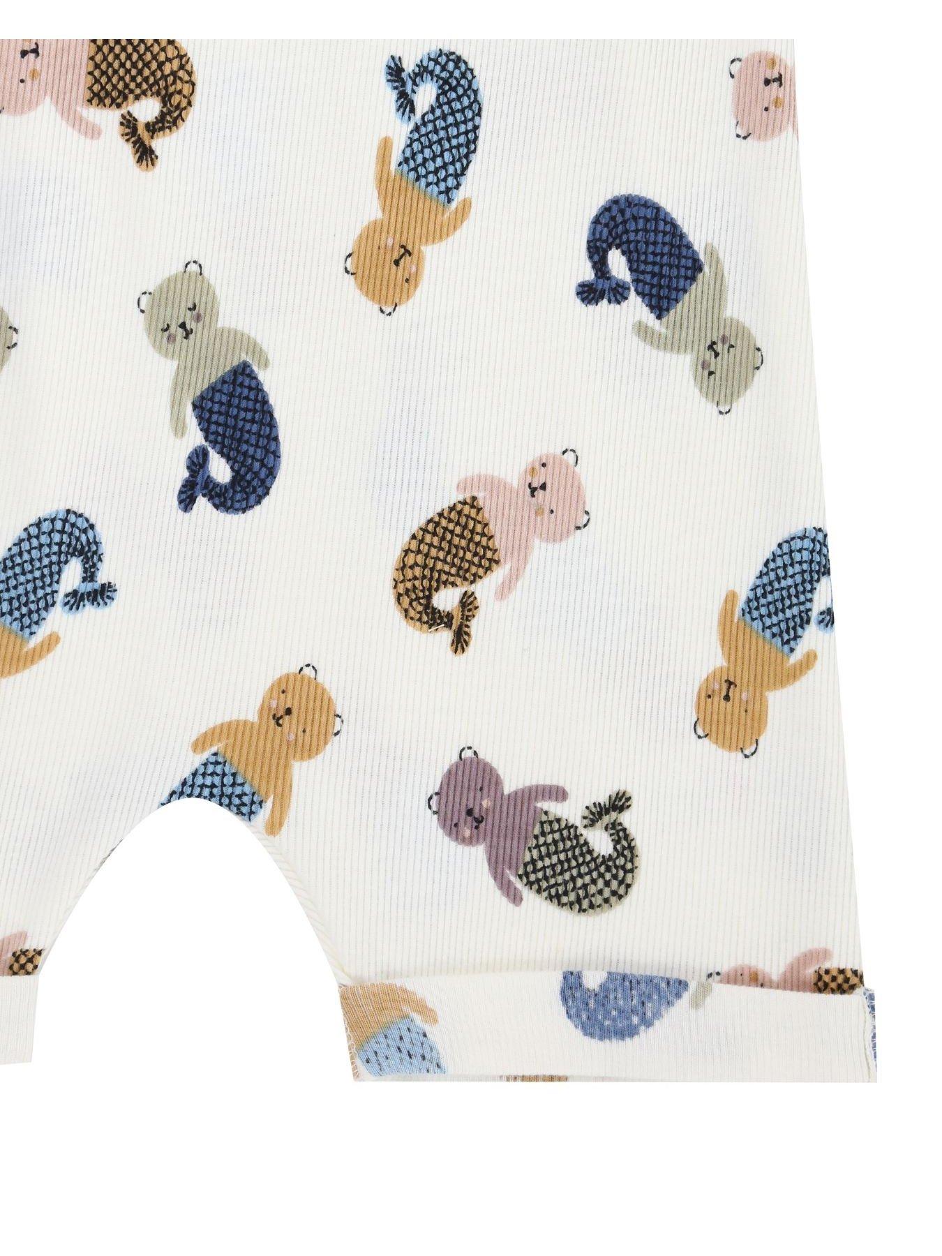 Image 4 of 4 of Turtledove London Kids Merbear Shortie Dungarees - Multi