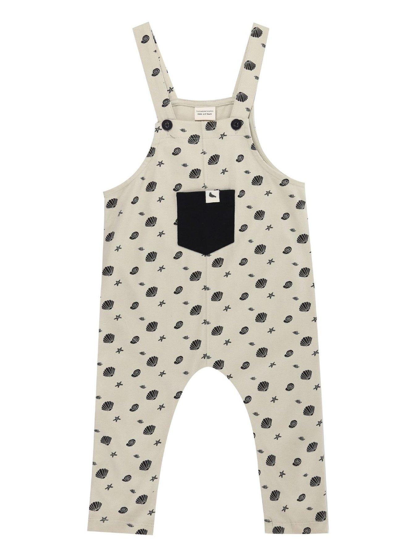 undefined Kids Seashell Dungarees - Sand