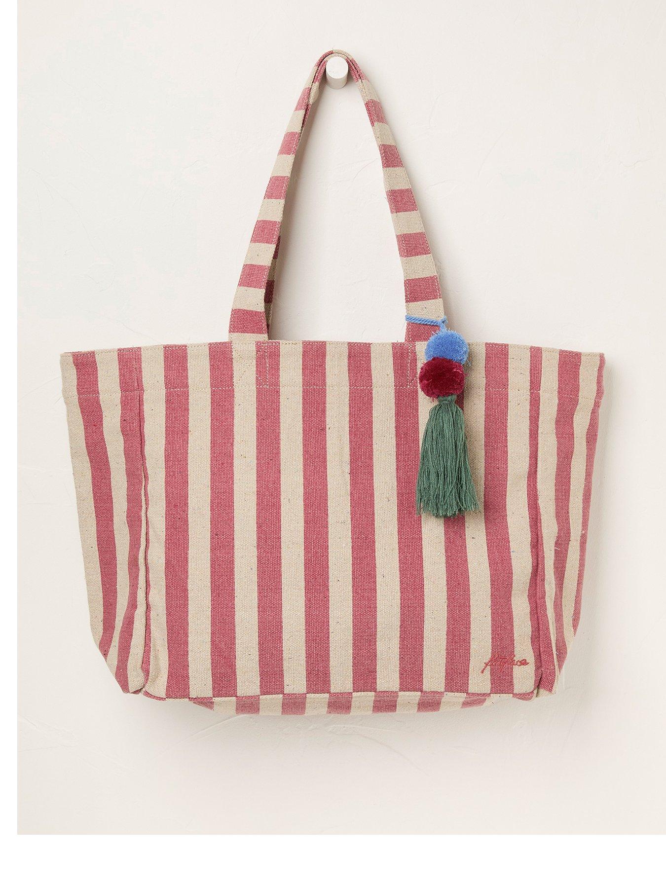 undefined Striped Beach Bag - Red