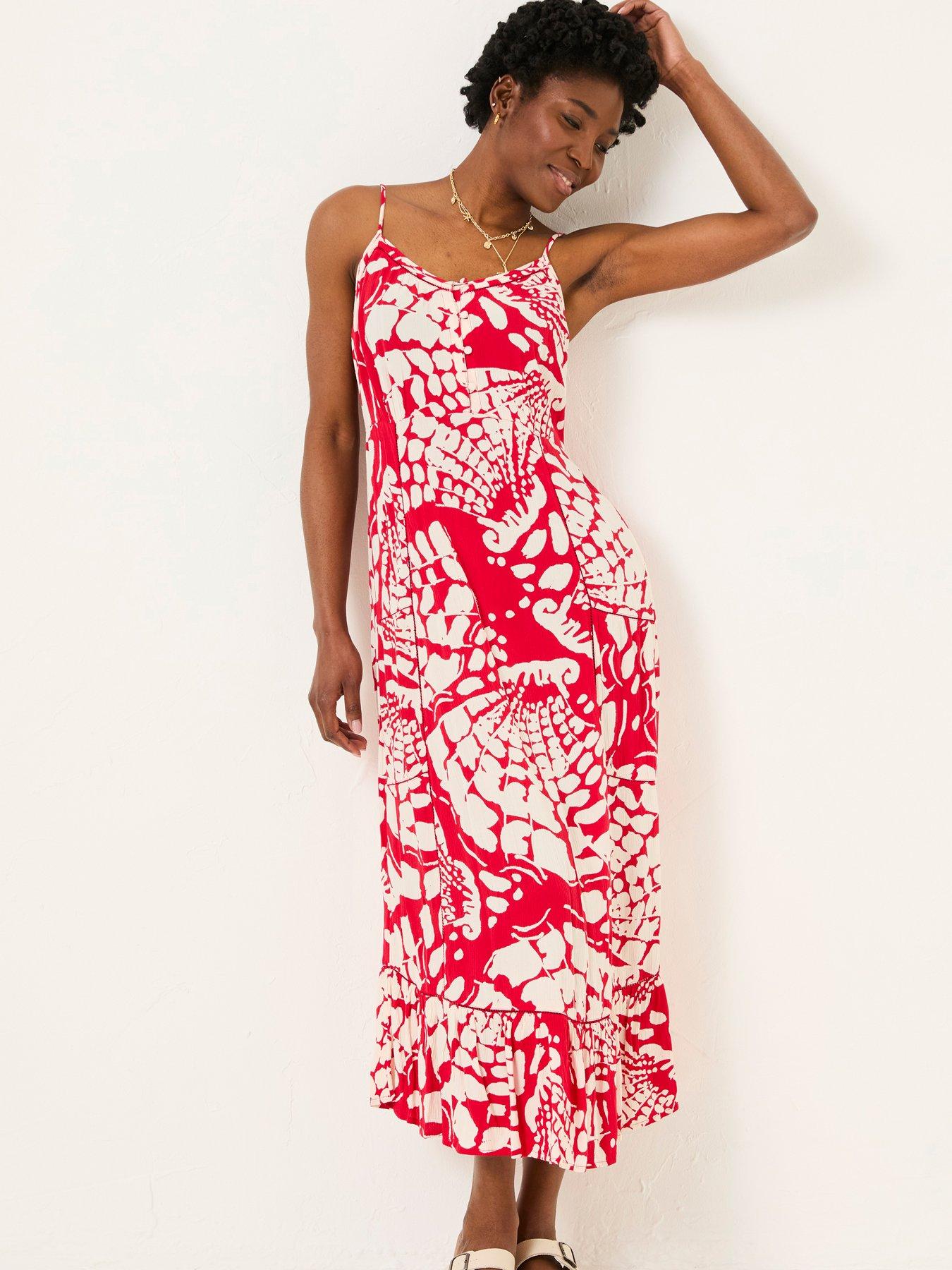 undefined Mae Shell Print Dress - Red