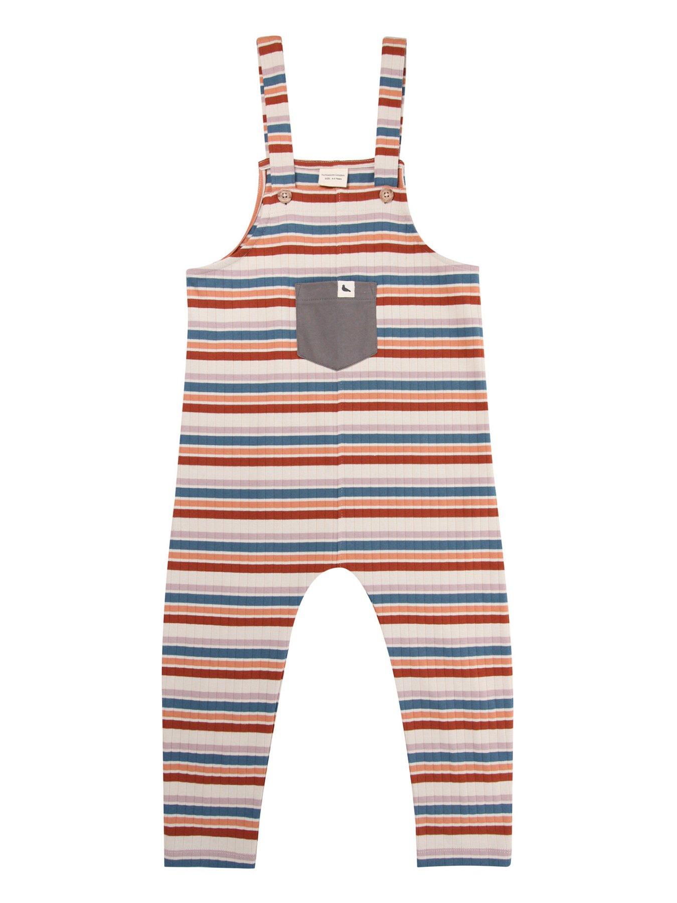 Image 1 of 4 of Turtledove London Kids Stripe Dungarees - Multi