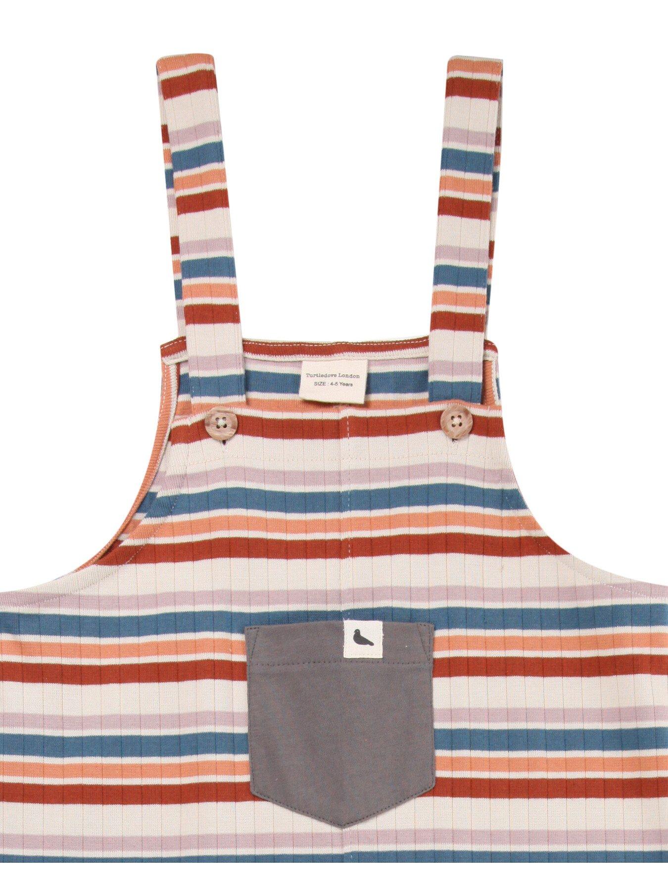 Image 4 of 4 of Turtledove London Kids Stripe Dungarees - Multi
