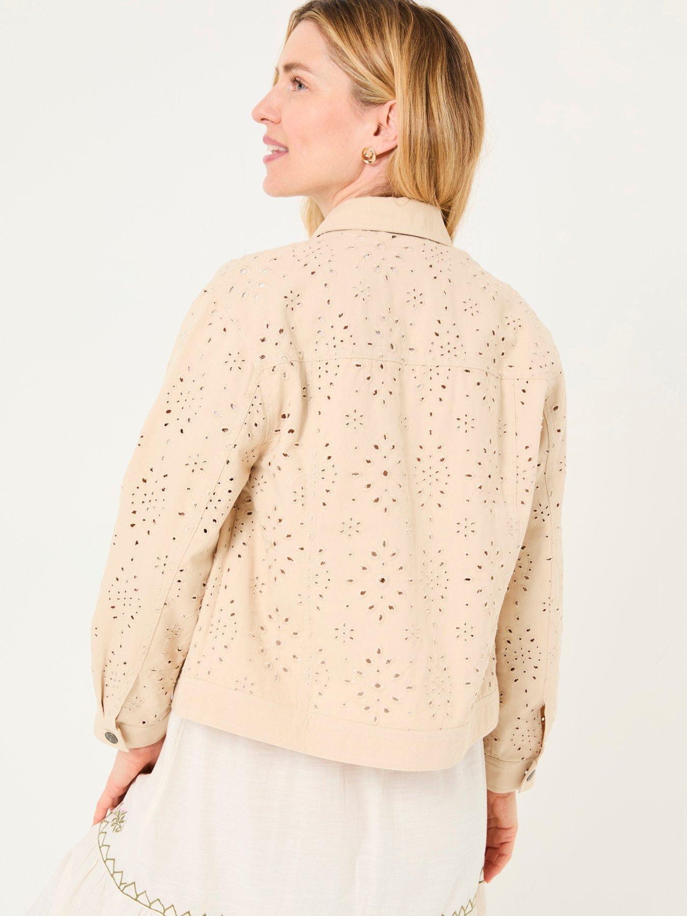 Image 2 of 6 of FatFace Zoe Embroidered Jacket - White