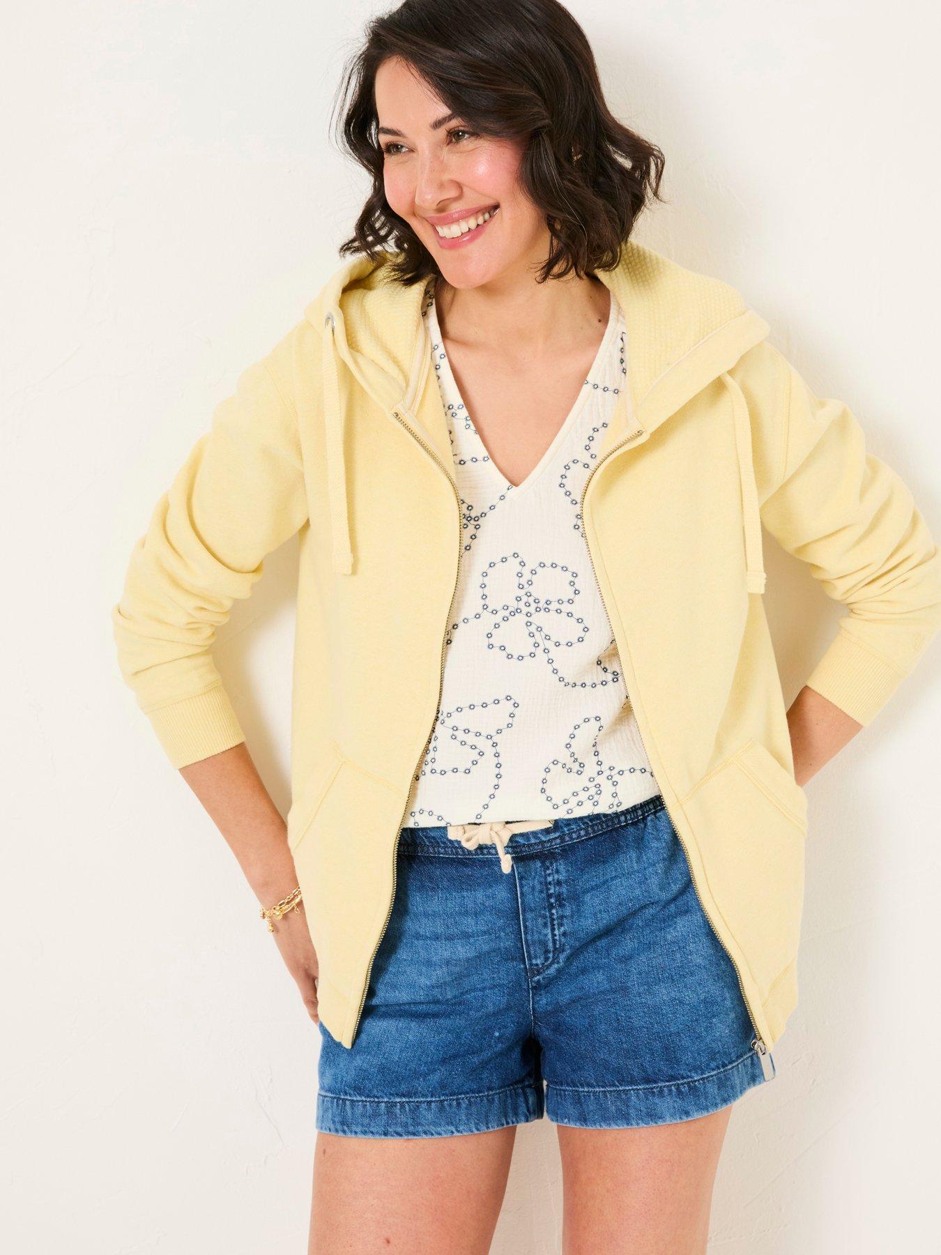undefined Amy Zip Through Hoodie - Yellow