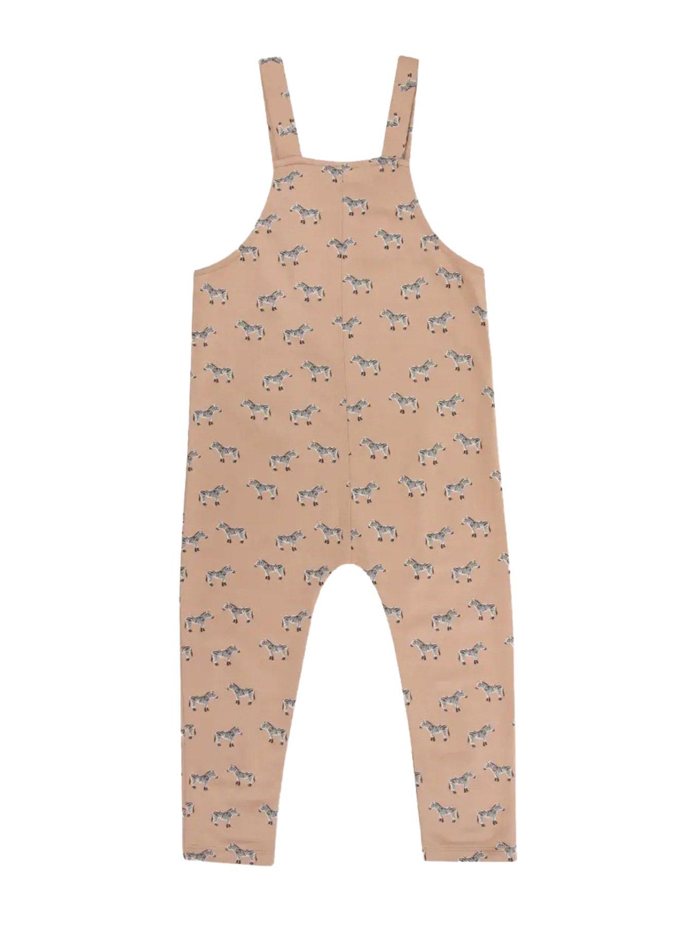 Image 2 of 4 of Turtledove London Kids Zebra Dungarees - Light Brown