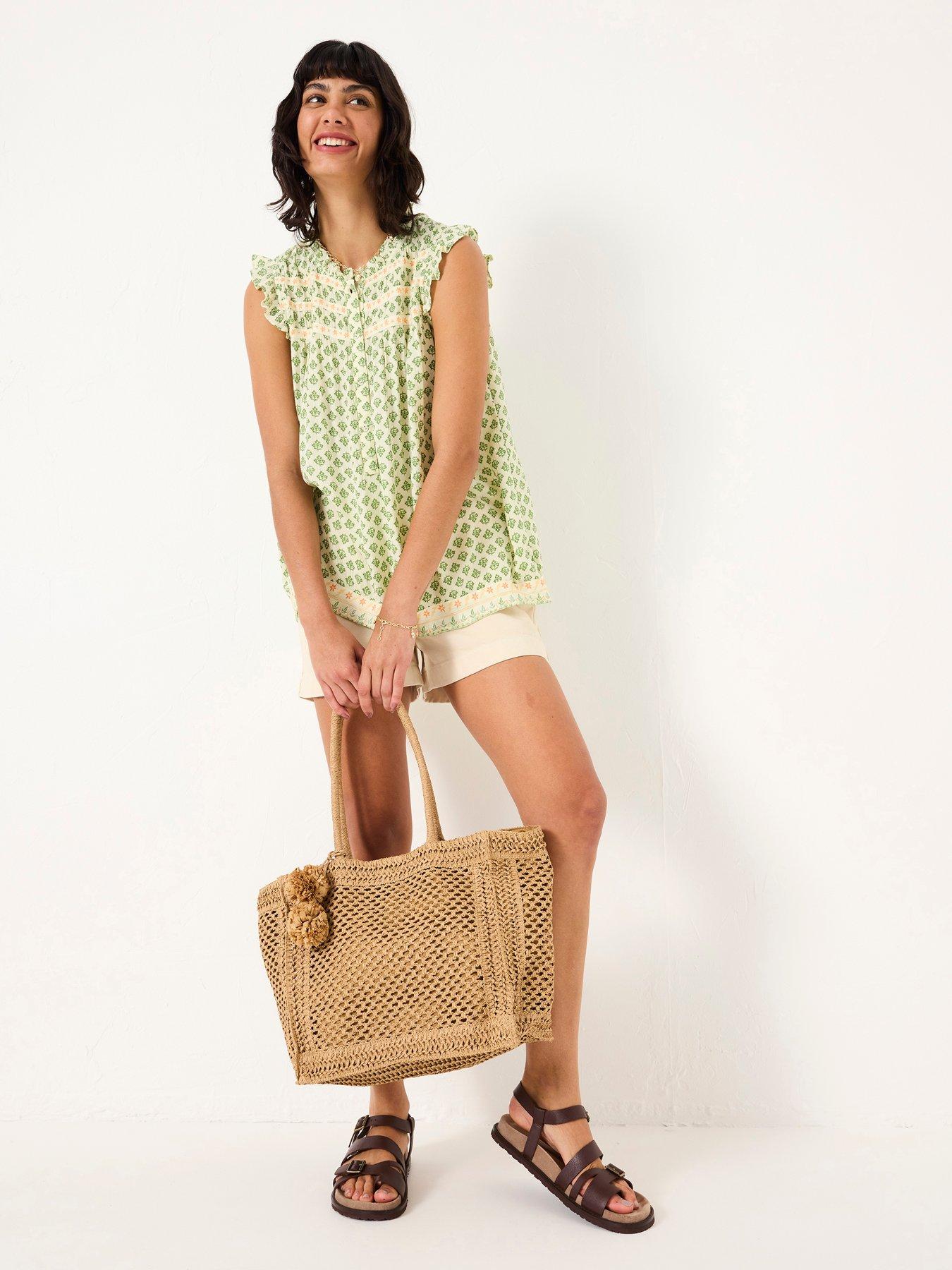 FatFace Patsy Woodblock Blouse - Green | Very