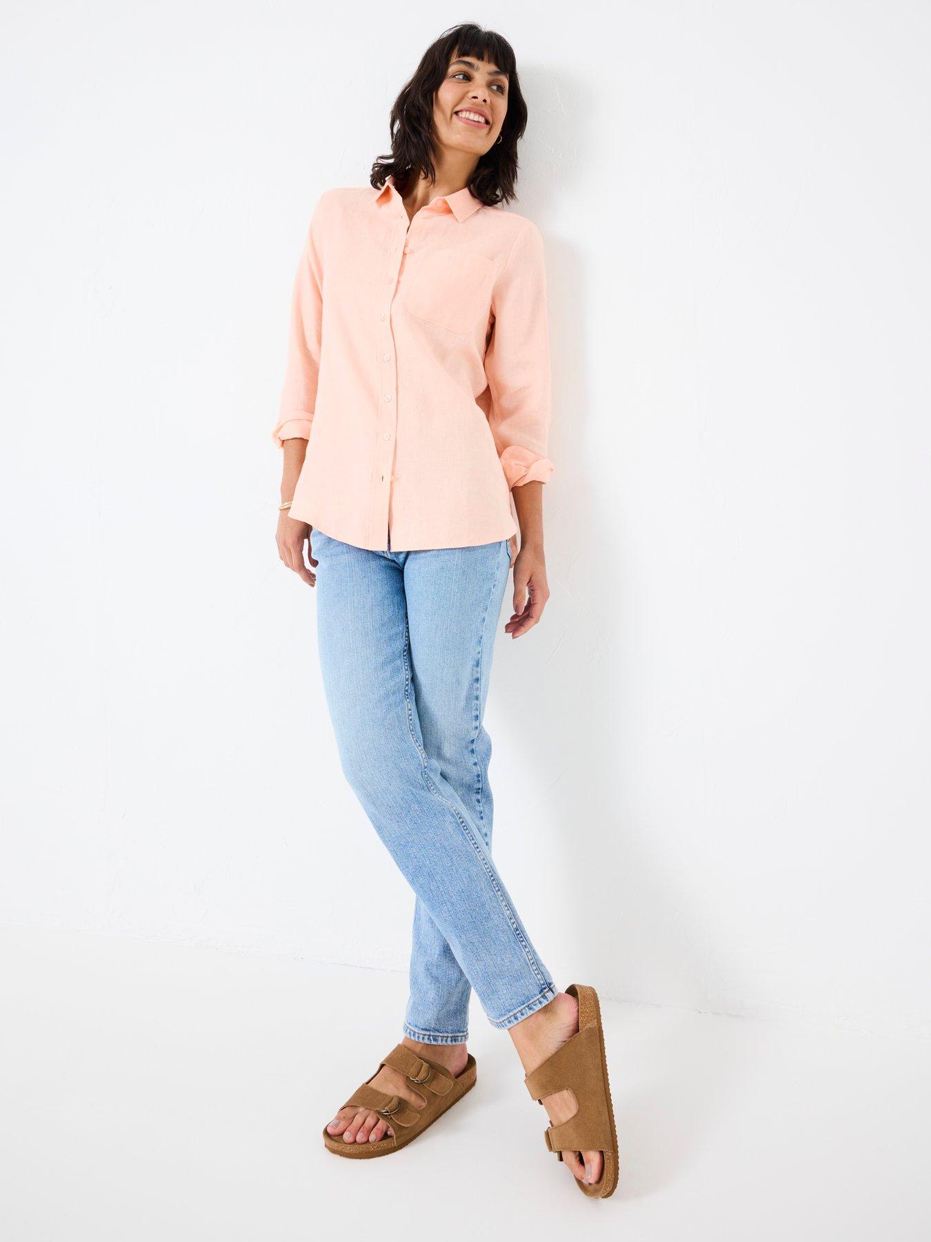 Image 3 of 5 of FatFace Olivia Linen Shirt - Pink