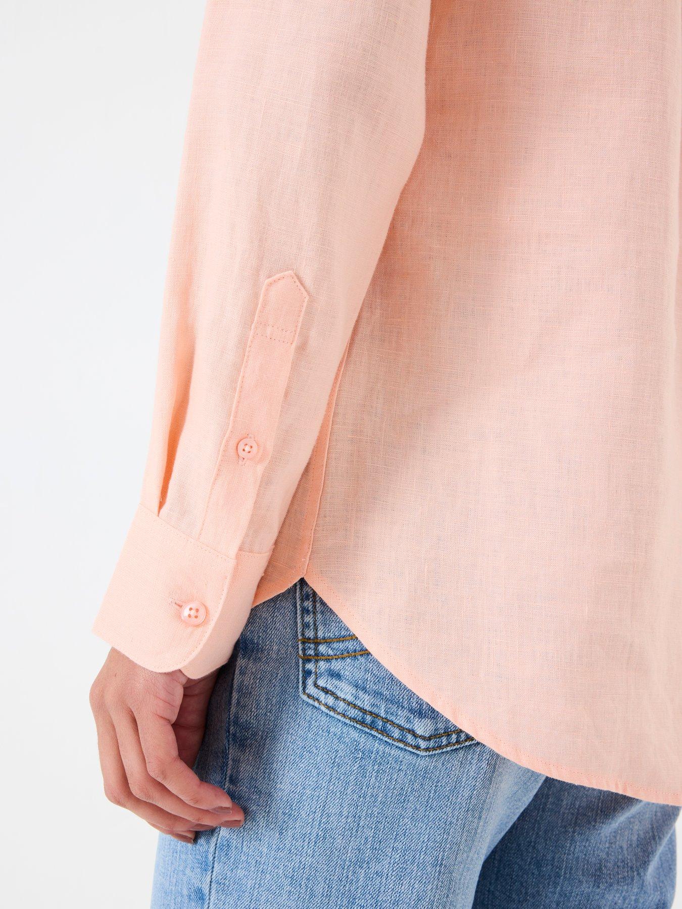 Image 4 of 5 of FatFace Olivia Linen Shirt - Pink