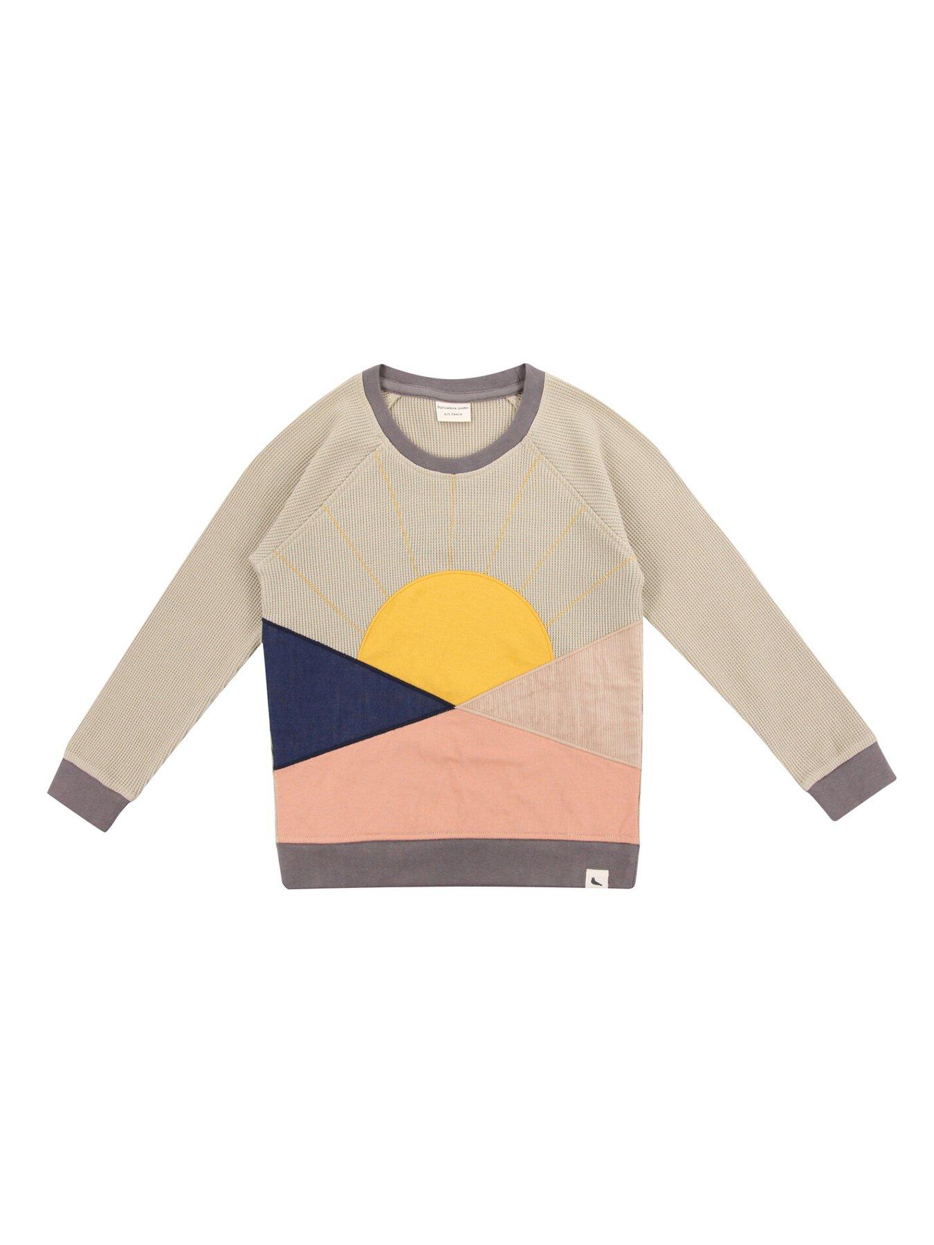 Turtledove London Kids Colourblock Sunrise Sweatshirt, Beige, Size 6-12 Months