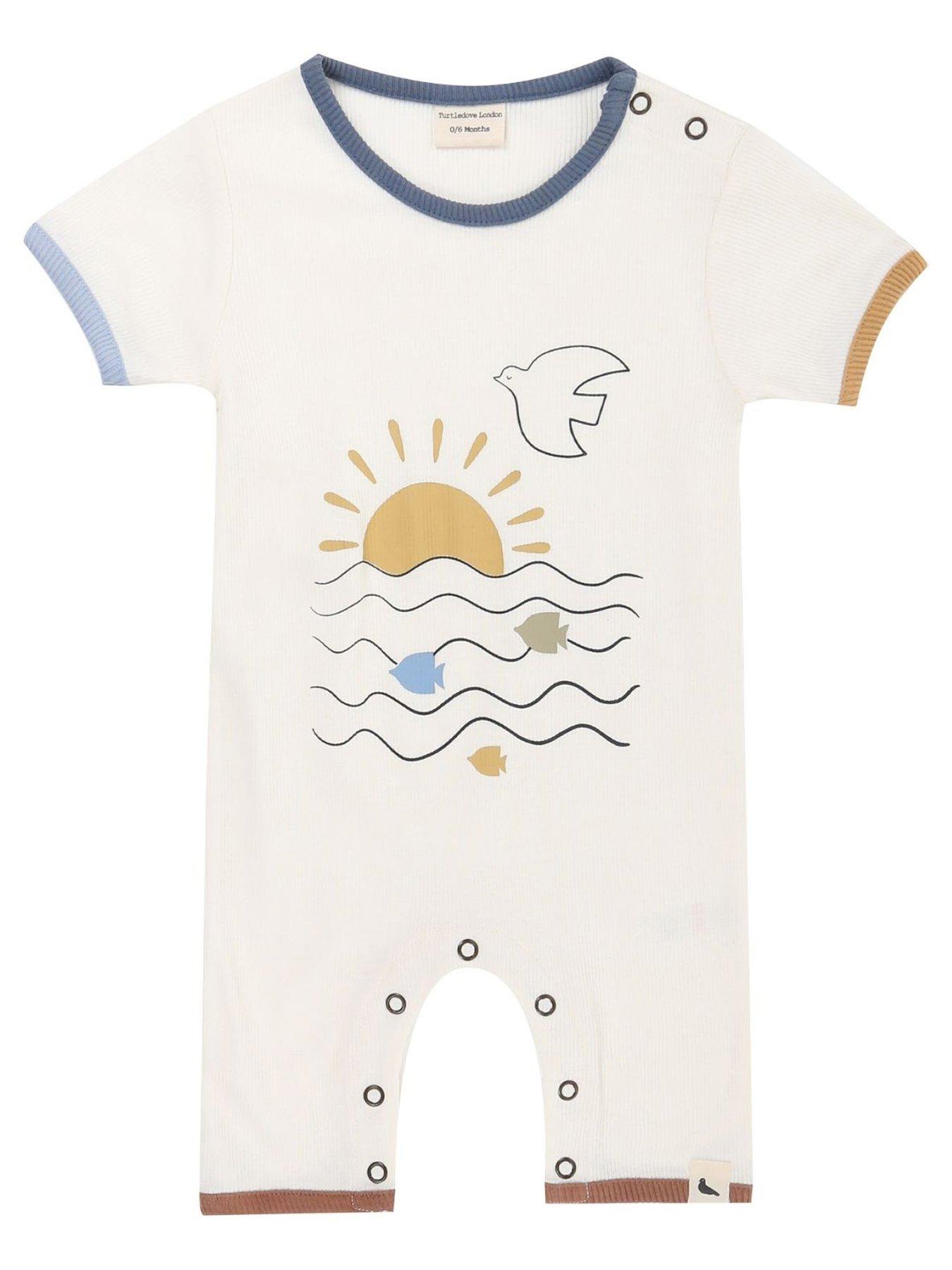 undefined Baby Retro Rib Short Romper - Multi