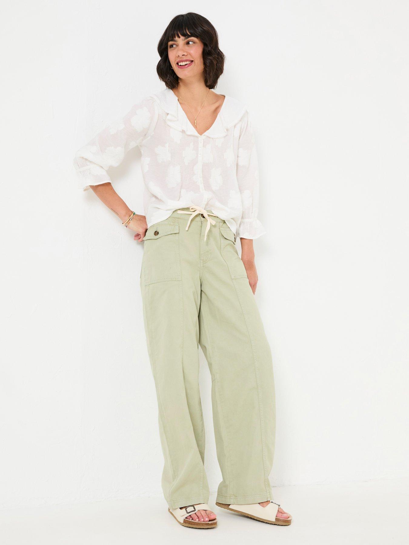 undefined Henrietta Wide Leg Trousers - Green