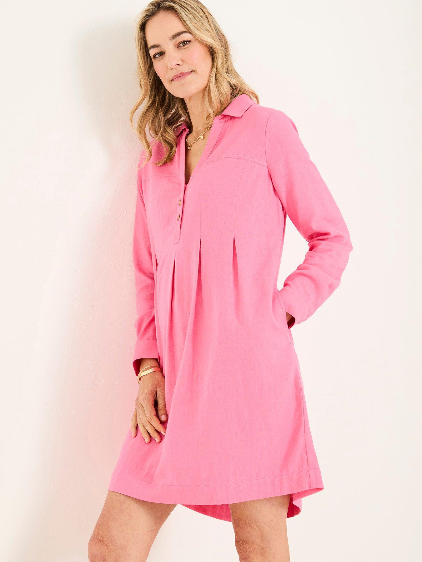 White Stuff Lena Dress Pink FatFace Lena Linen Dress Pink Very