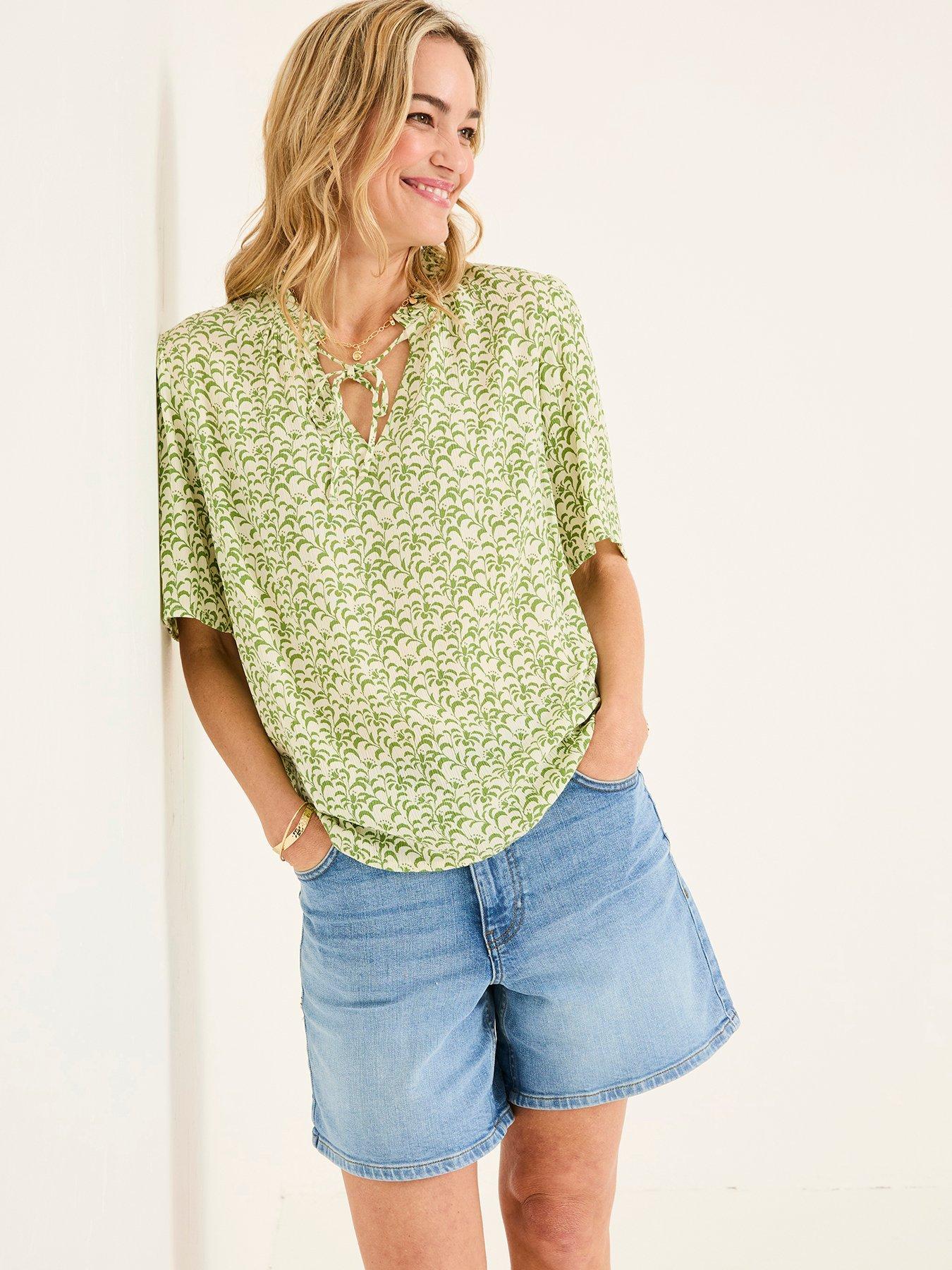 undefined Airee Woodblock Blouse - Green