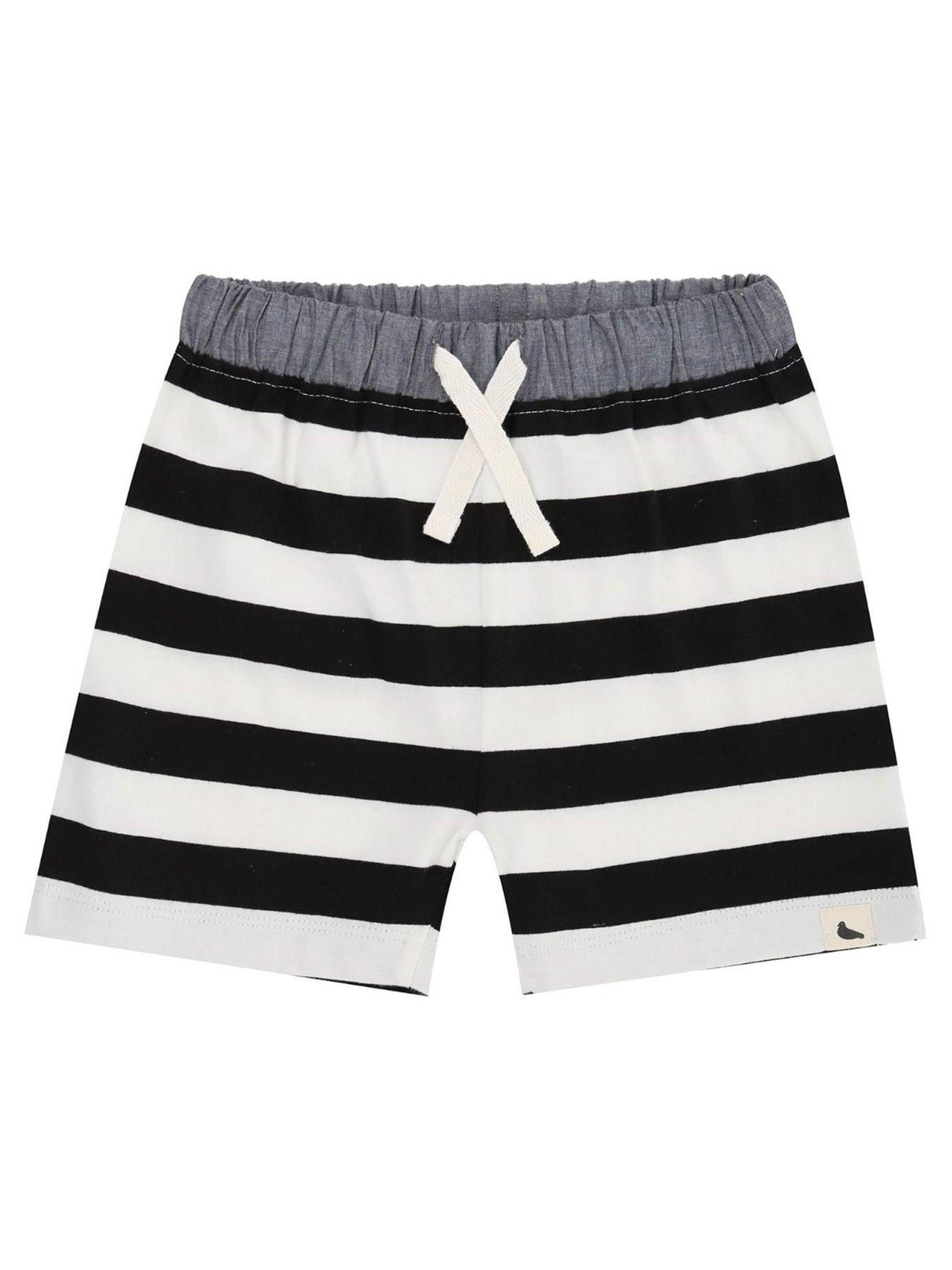undefined Kids Wide Stripe Shorts - Mono