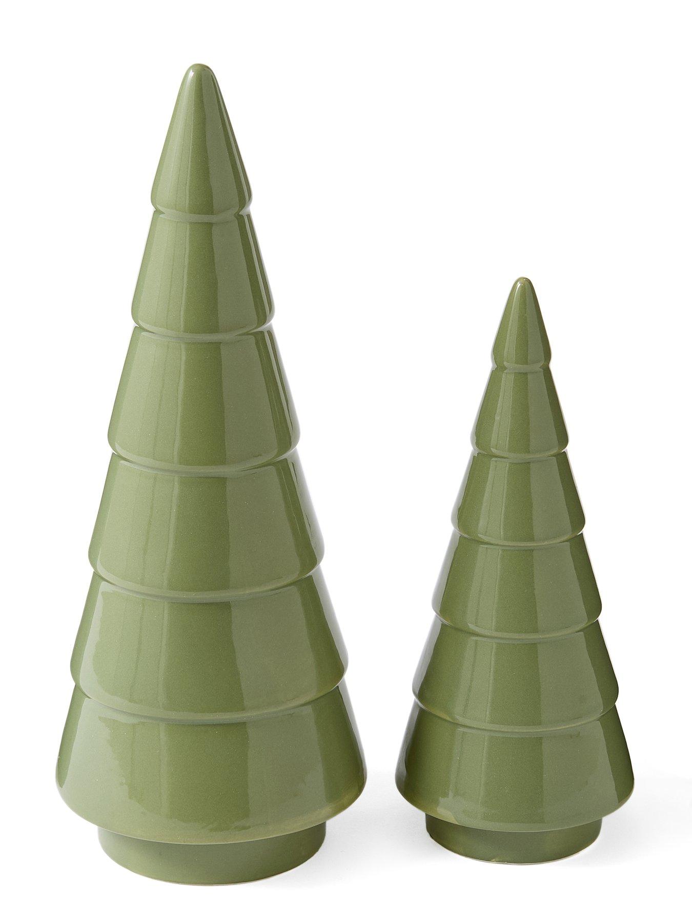 Image 3 of 4 of Very Home Set of 2 Ceramic Tabletop Christmas&nbsp;Trees