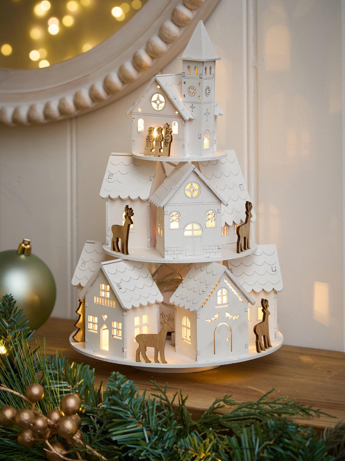 Very Home Rotating House Scene with Music Christmas Decoration