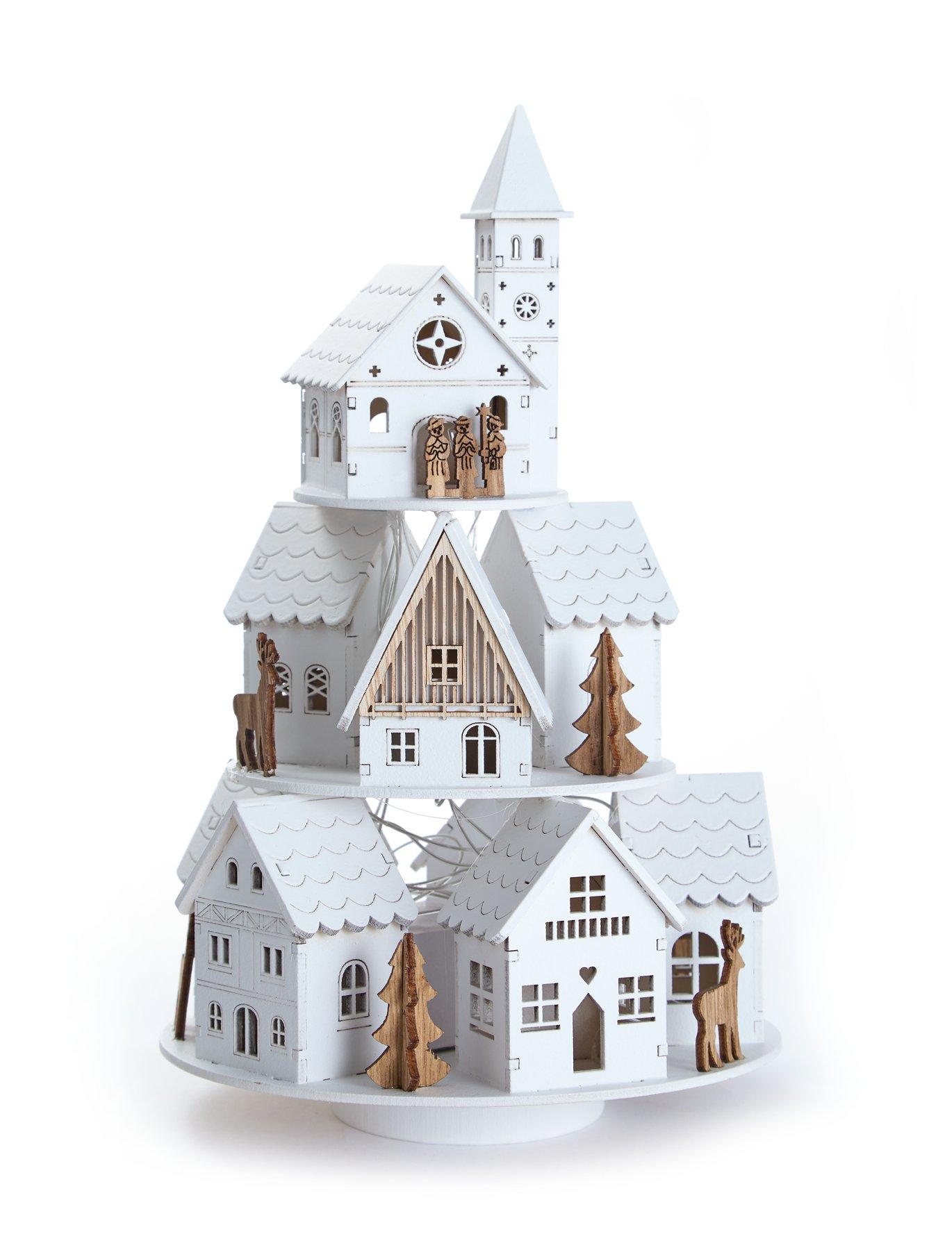 Image 2 of 5 of Very Home Rotating House Scene with Music Christmas Decoration