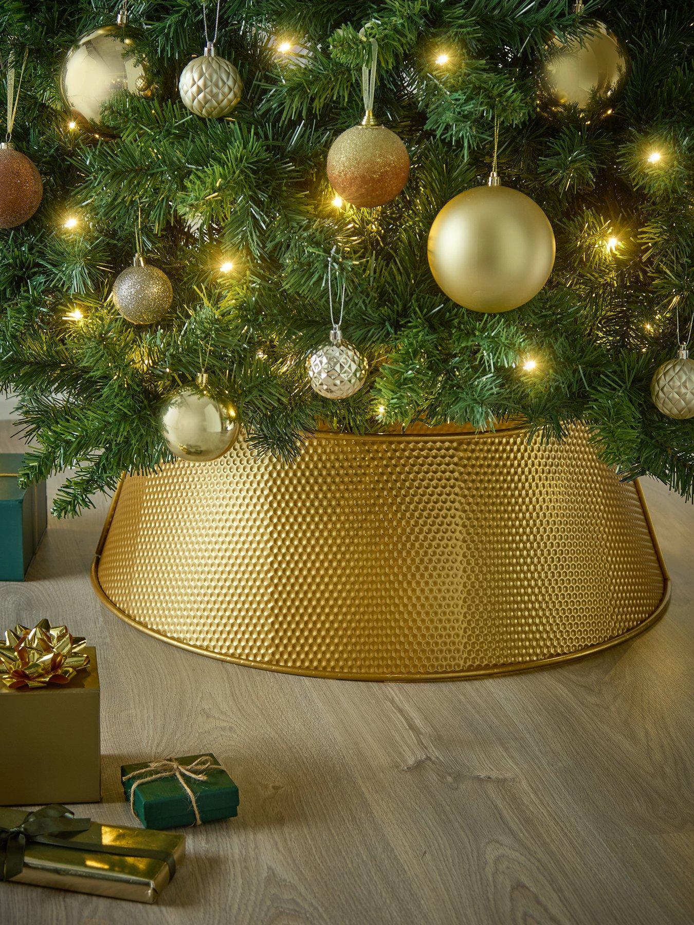 Very Home Hammered Metal Christmas Tree Skirt - 70 cm