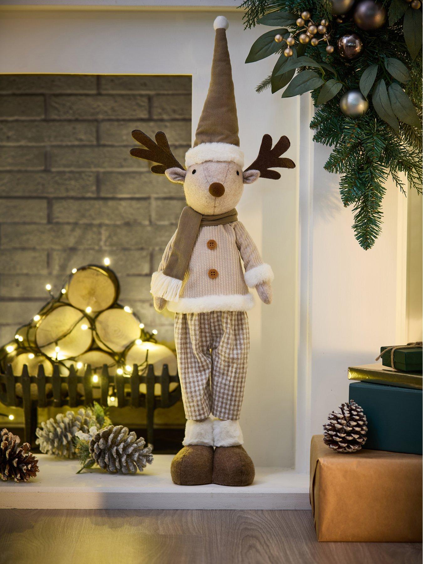 Very Home Plush Deer In Check Trousers Christmas Decoration