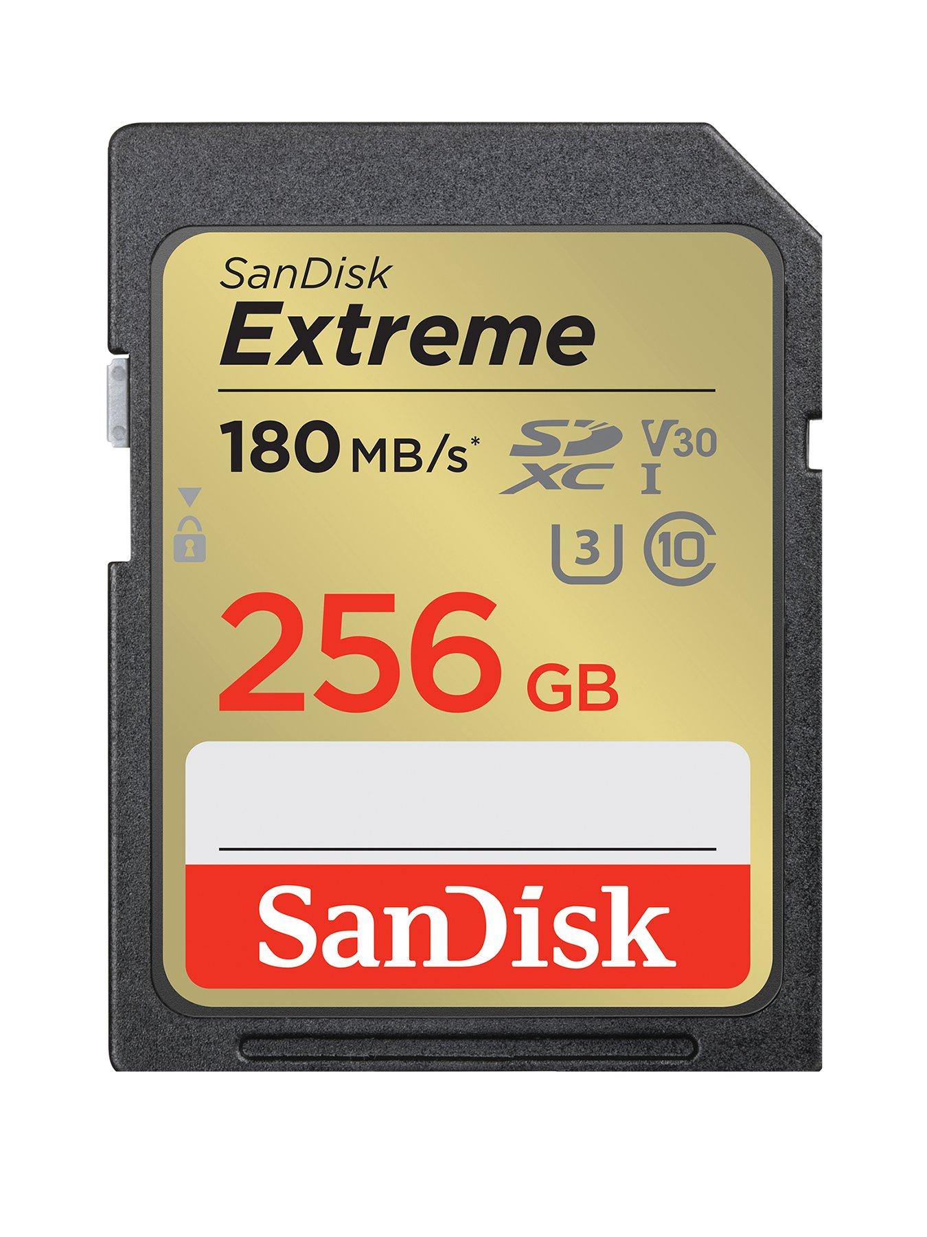 undefined Extreme 256GB SDXC Memory Card + 1 year RescuePRO Deluxe up to 180MB/s & 130MB/s Read/Write speeds, UHS-I, Class 10, U3, V30