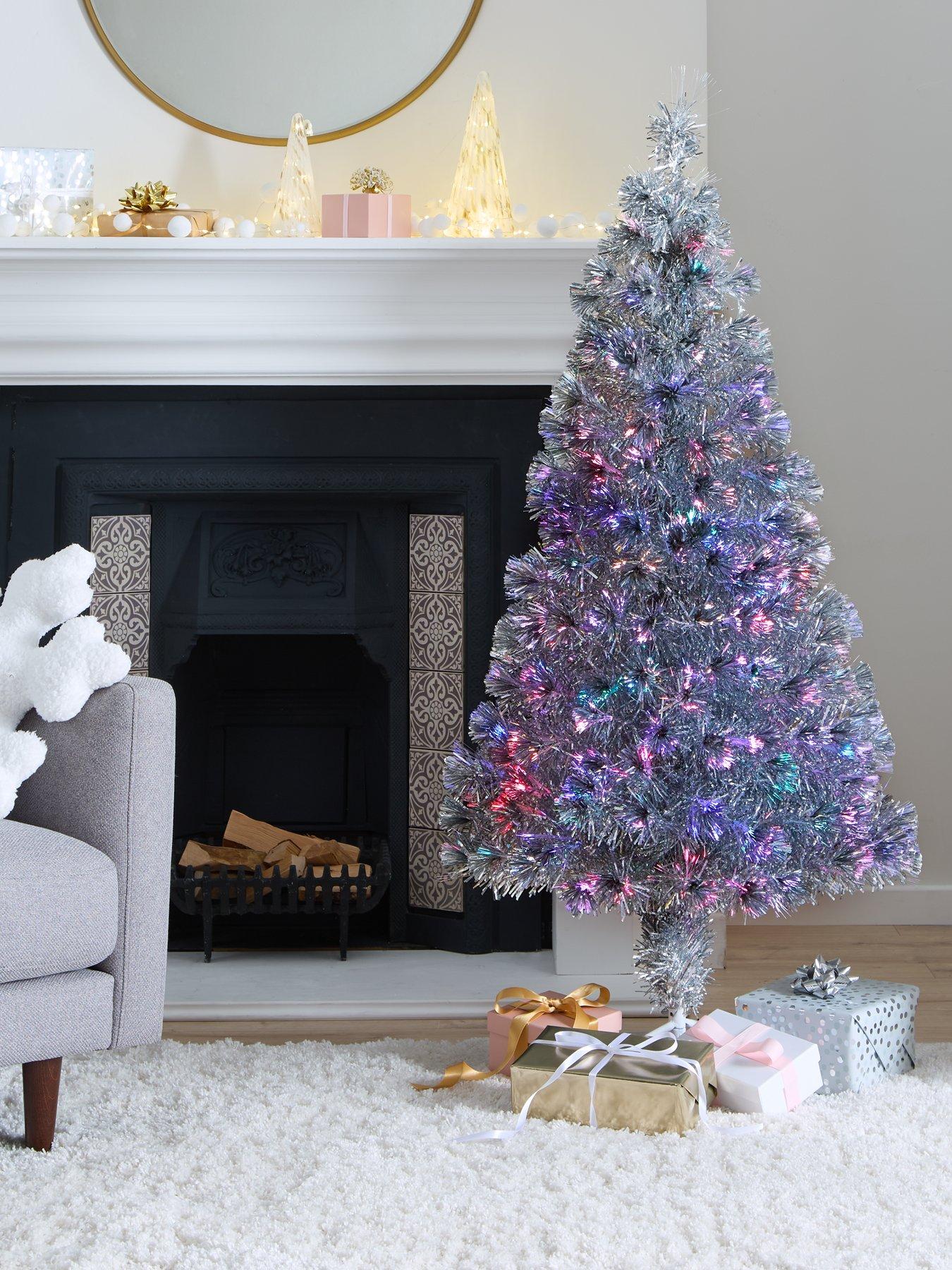 Image 1 of 4 of The Very Collection 5ft Silver Fibre Optic Christmas Tree