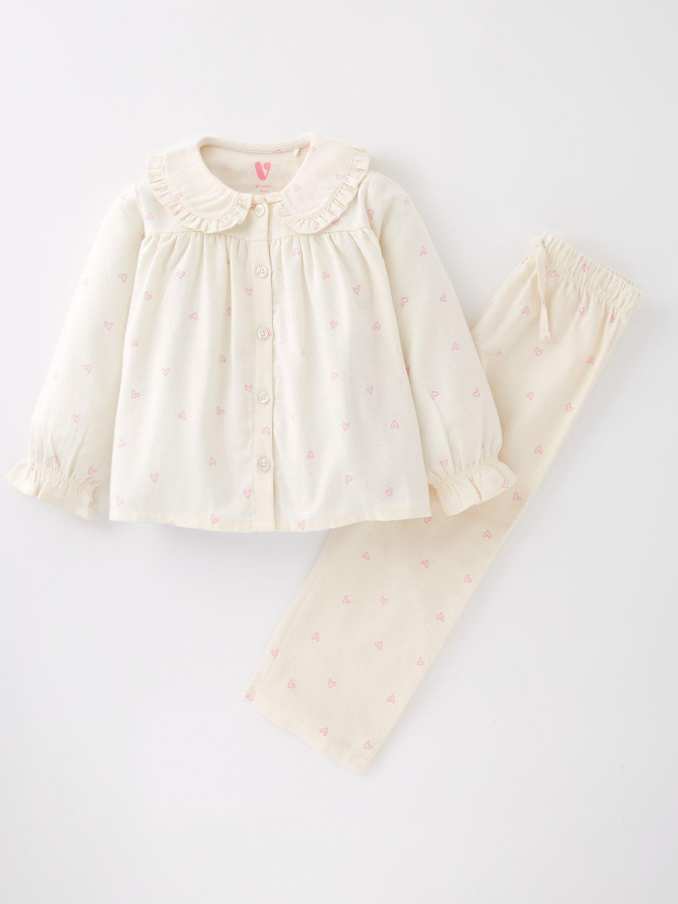 Image 1 of 4 of Mini V by Very Girls Collar Revere Pyjama Set - Print