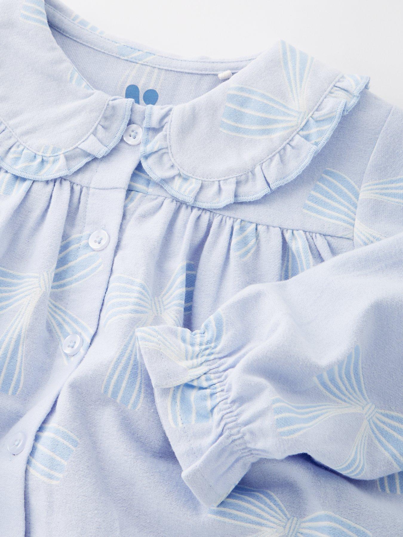 Image 3 of 4 of Mini V by Very Girls Bow Print Collar Revere Pyjama Set