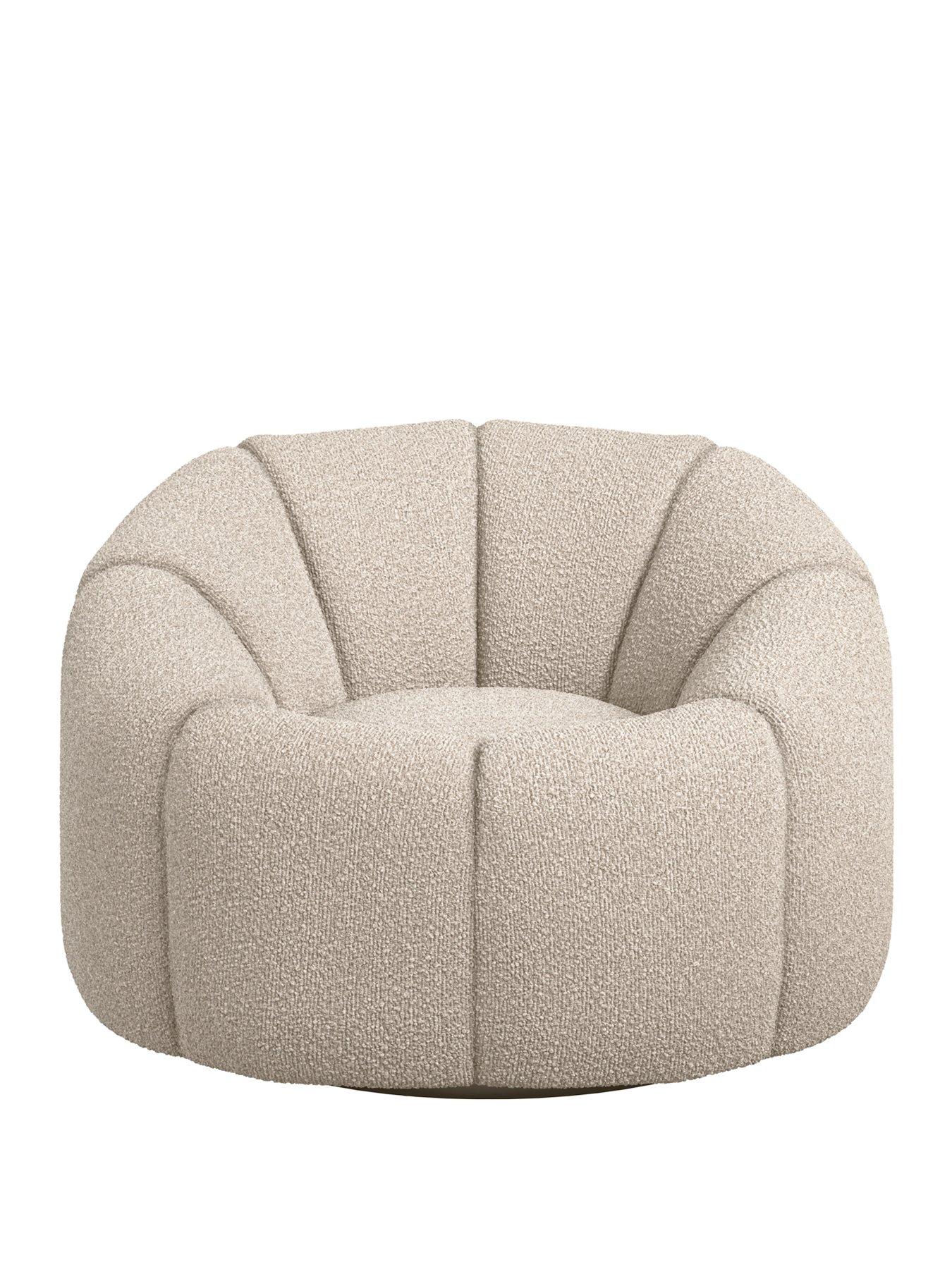 Image 2 of 6 of LPD Home Nao Fabric Swivel&nbsp;Armchair - Buff