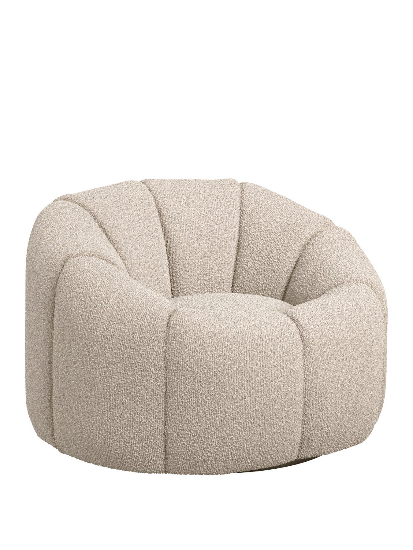Image 3 of 6 of LPD Home Nao Fabric Swivel&nbsp;Armchair - Buff