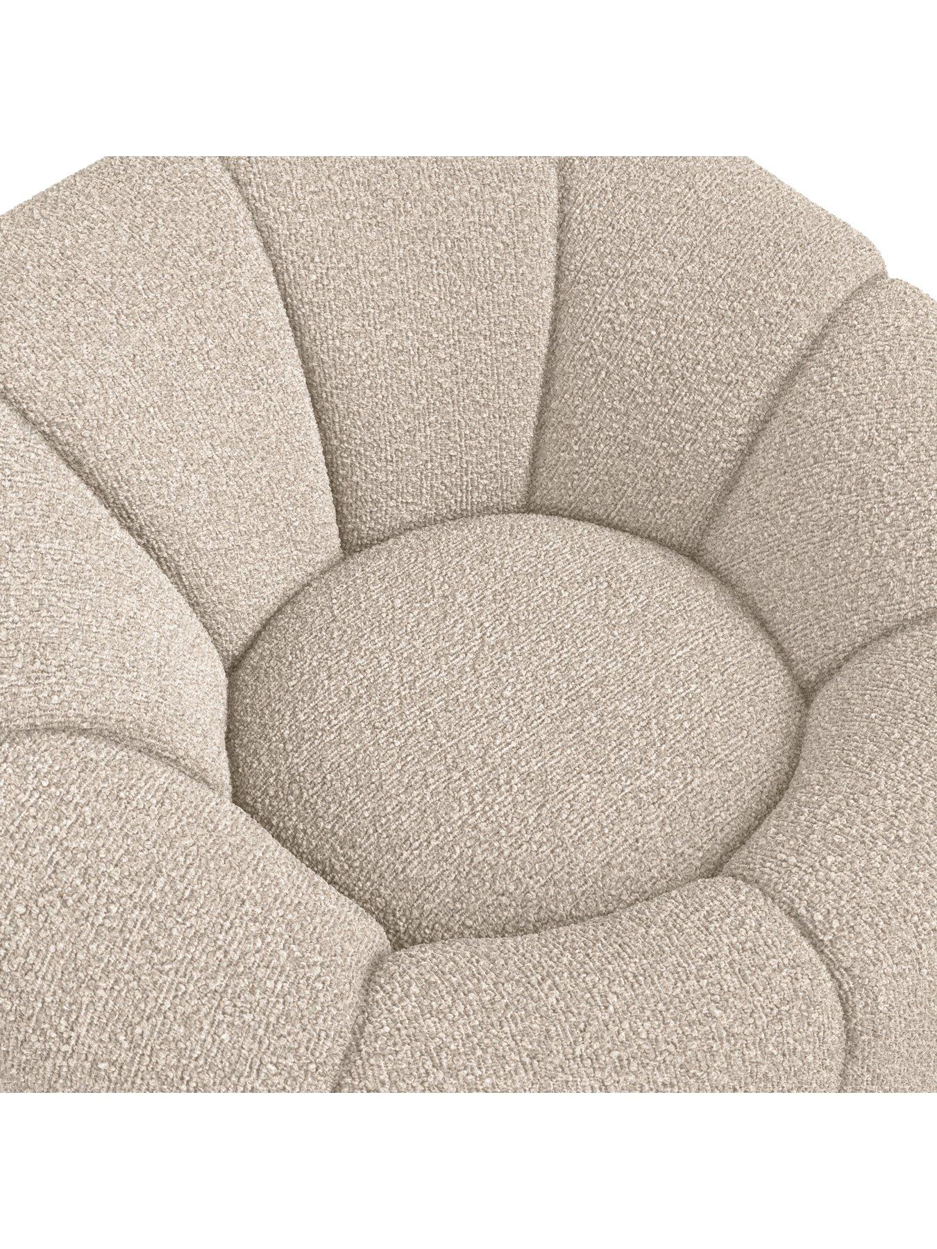 Image 6 of 6 of LPD Home Nao Fabric Swivel&nbsp;Armchair - Buff