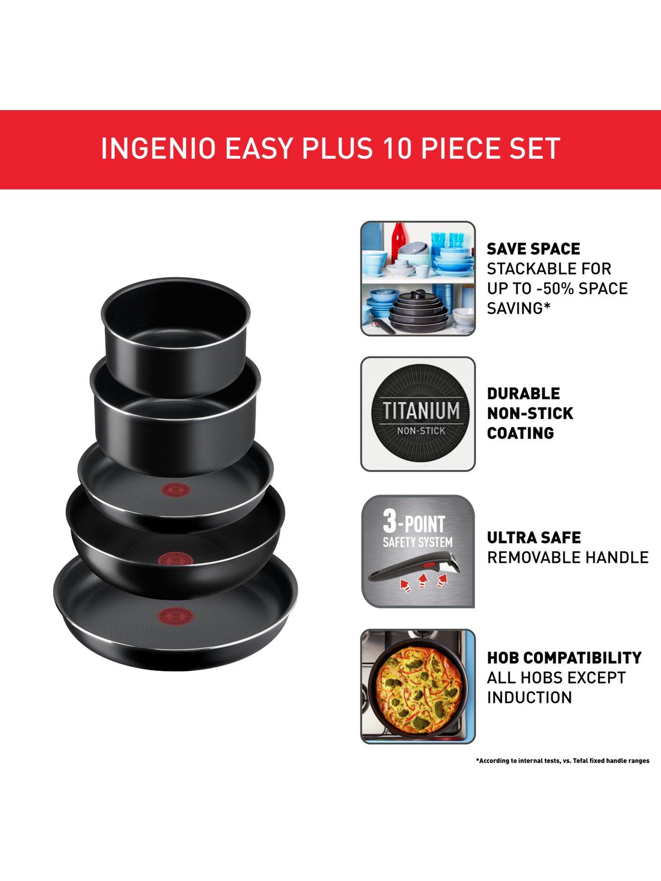 Image 3 of 8 of Tefal Ingenio Easy+ 10pc Non-Stick Stackable Pan Set