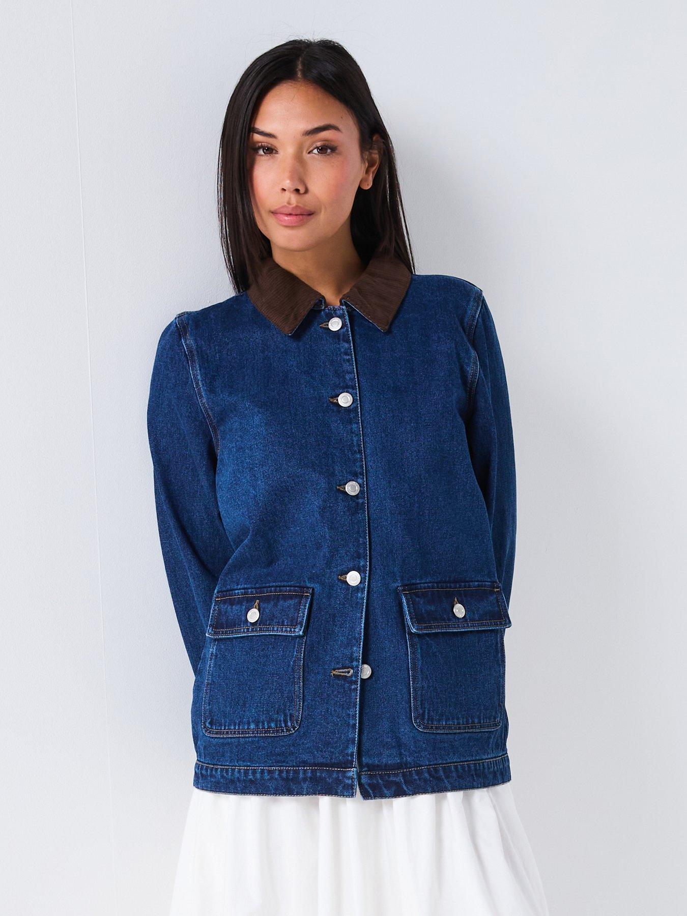 undefined Frankie Long Sleeve Cord Oversized Denim Jacket
