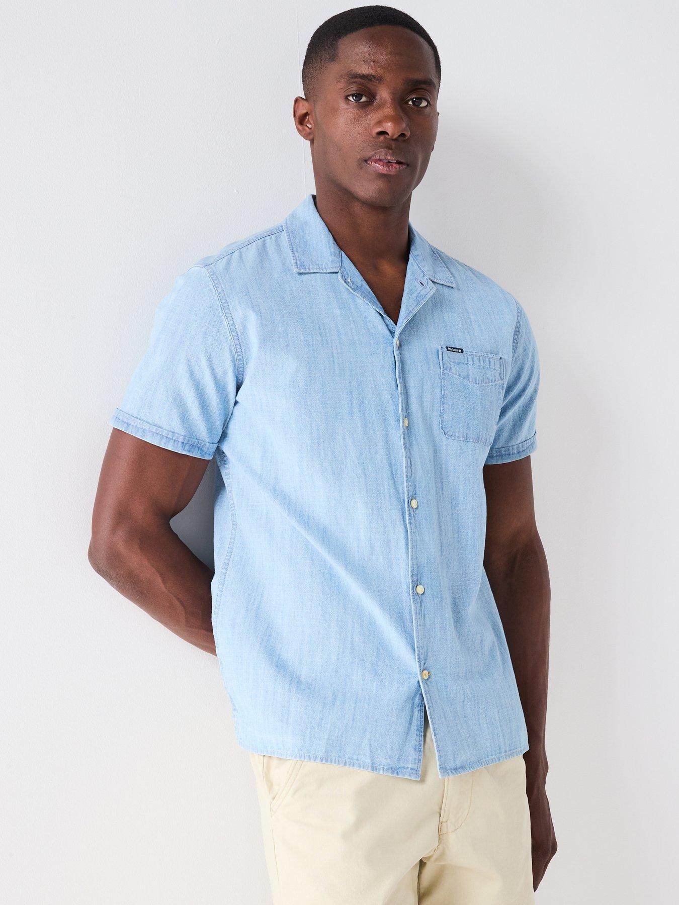 undefined Gipton Summer Fit Chambray Shirt - Light Blue