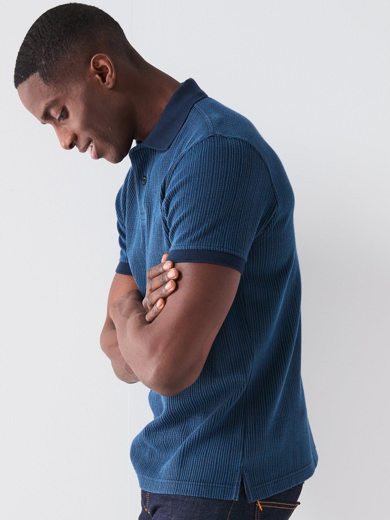 Image 4 of 5 of Barbour Harworth Tailored Fit Jacquard Polo Shirt - Navy