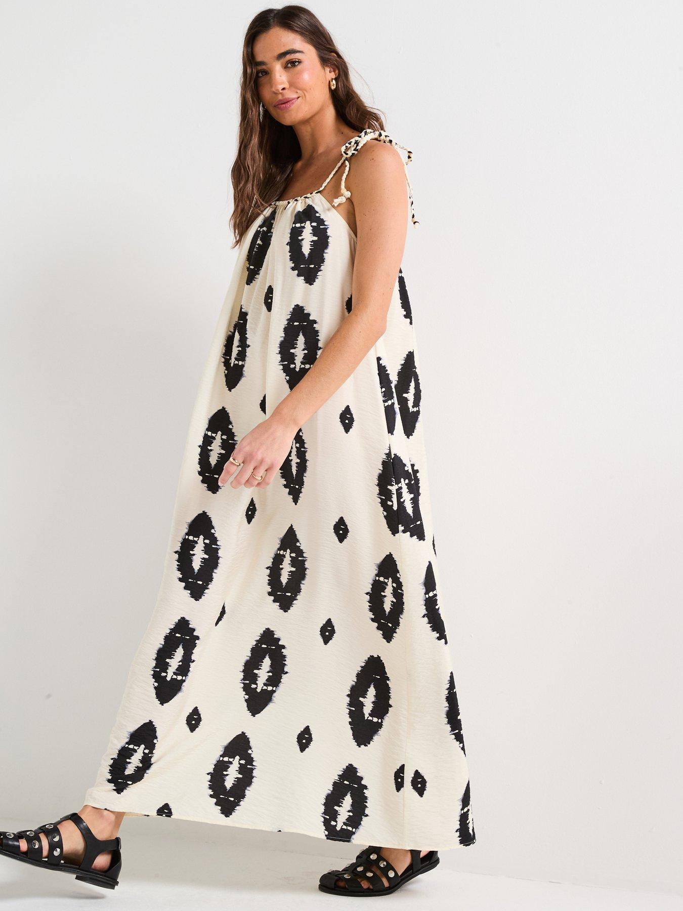 Only Elanor Braid Ankle Dress - Black/White