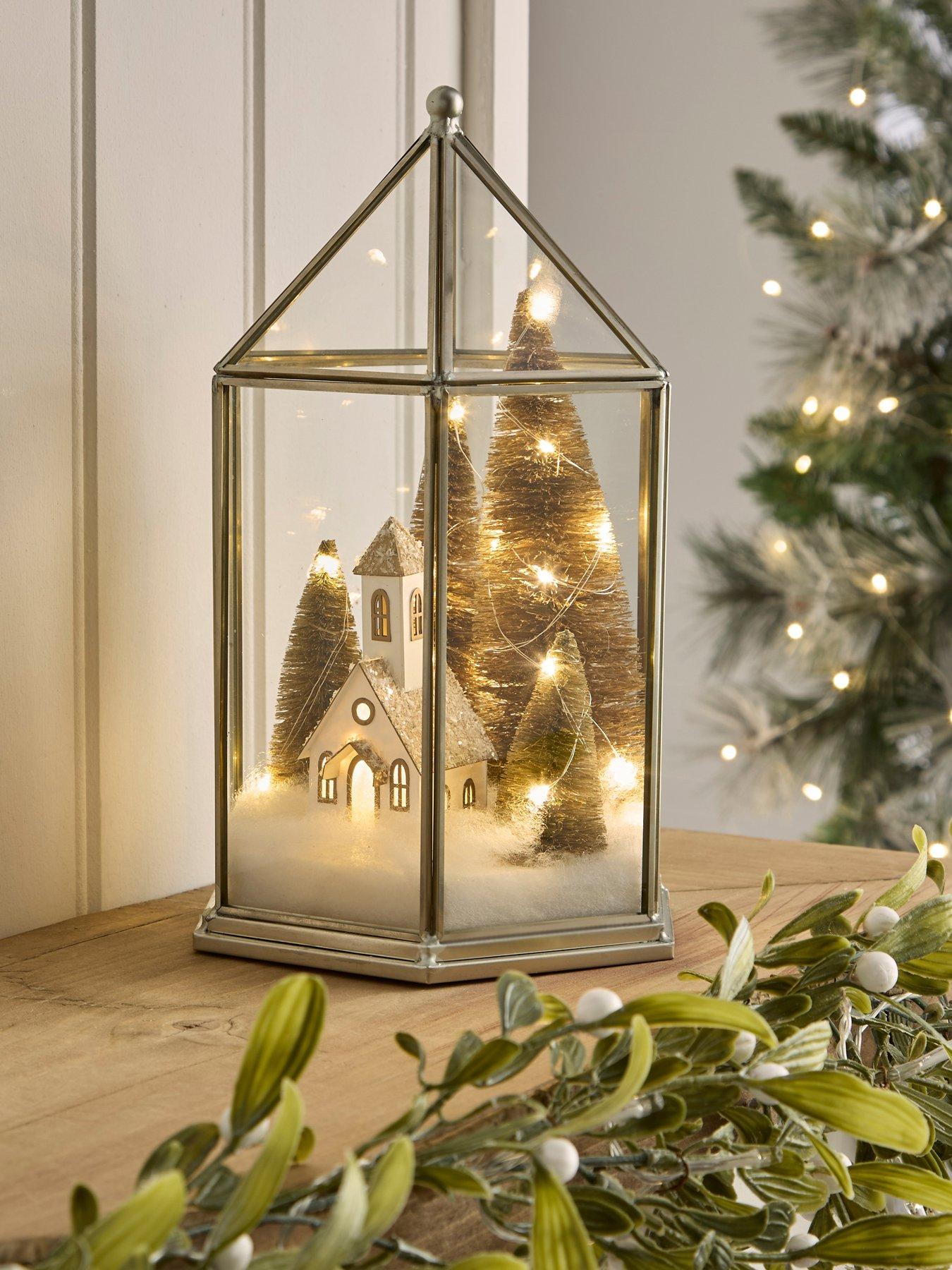 undefined Snowy Church Lit Scene Christmas Decoration