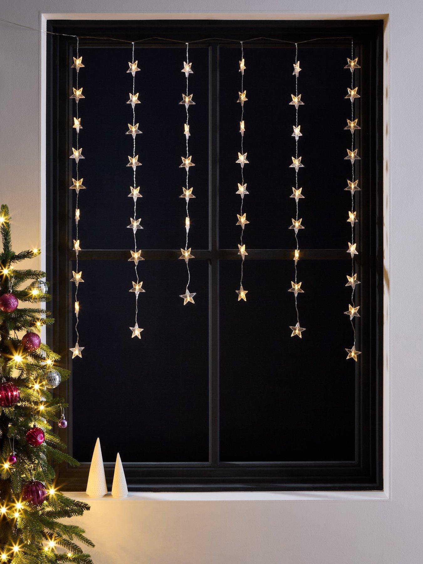 Three Kings Star Curtain Christmas Light - White