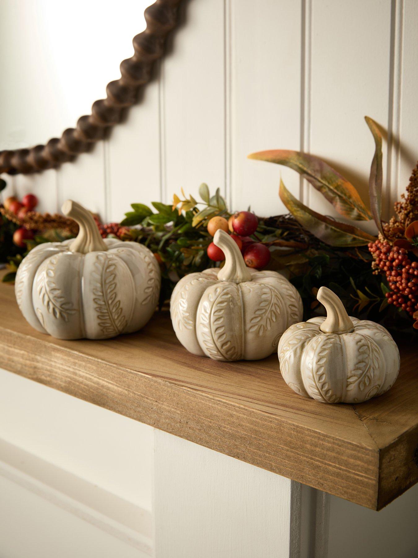 undefined Autumn Embossed Autumn Pumpkin Decorations - Set of 3