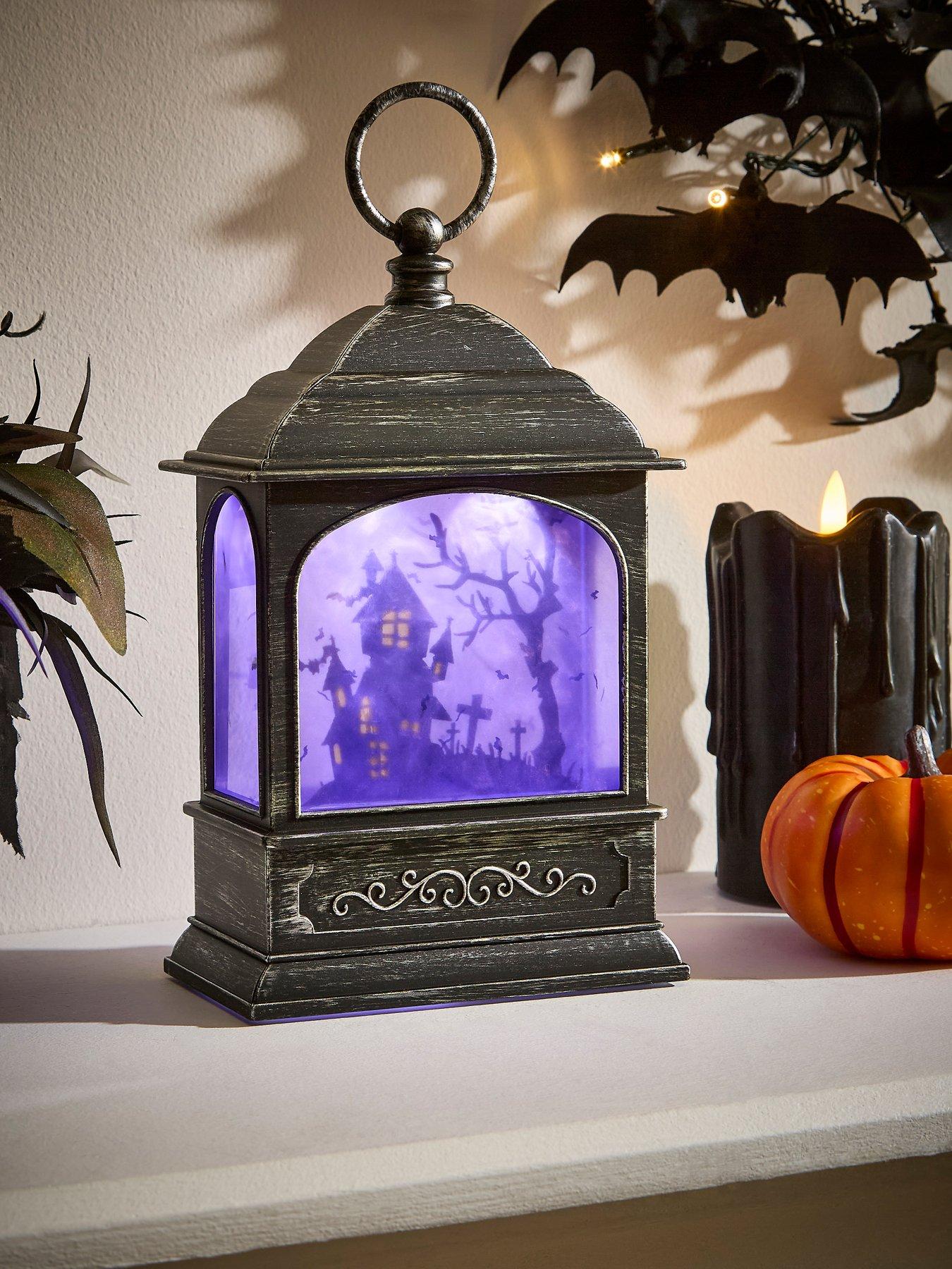 undefined Haunted House Lit Lantern Halloween Decoration