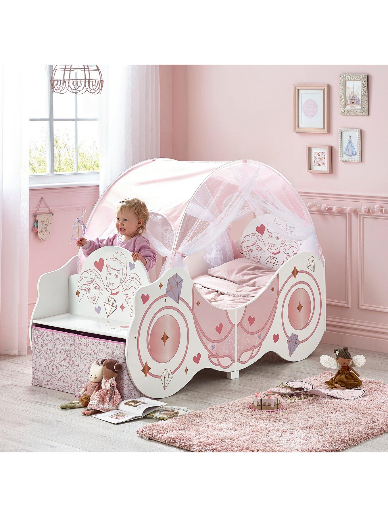 Image 3 of 7 of Disney Princess Carriage Toddler Bed with Canopy
