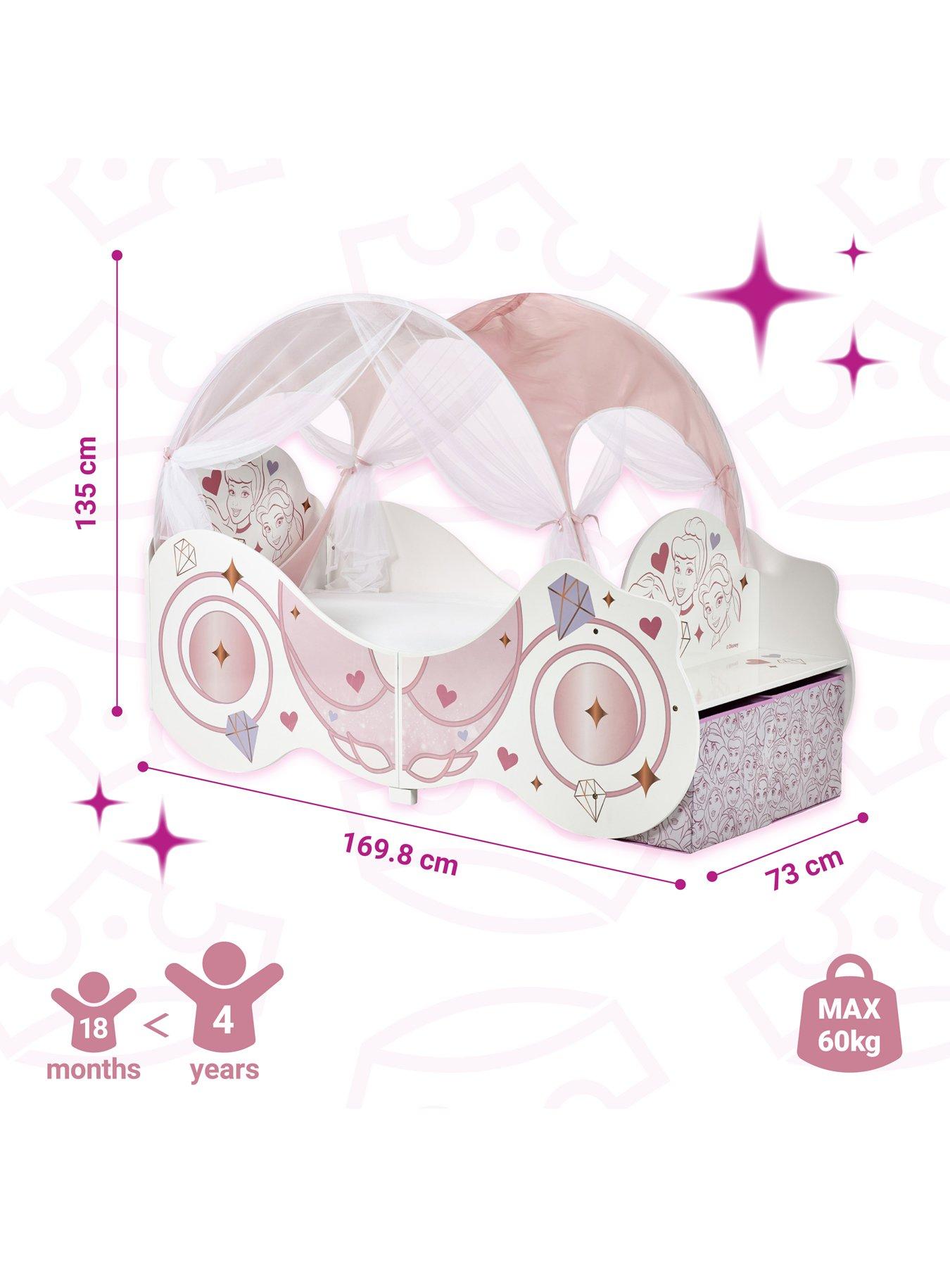 Image 4 of 7 of Disney Princess Carriage Toddler Bed with Canopy