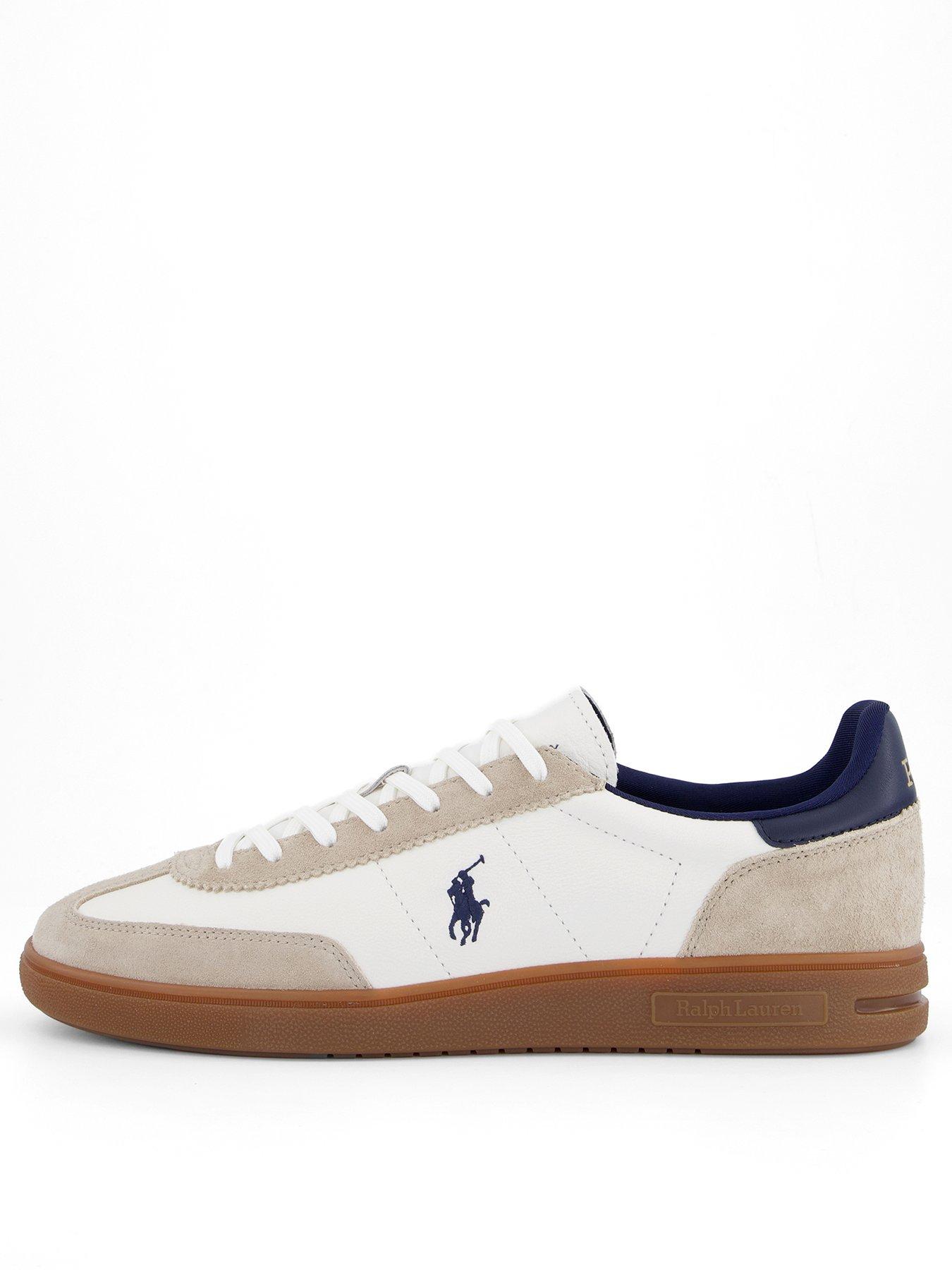 Polo Ralph Lauren Bedford Leather And Suede Trainers White Very