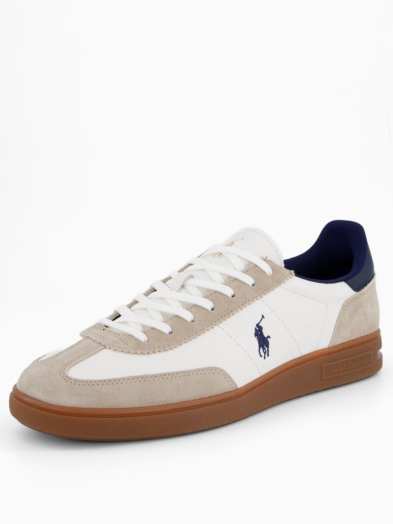 Polo Ralph Lauren Bedford Leather And Suede Trainers - White | Very