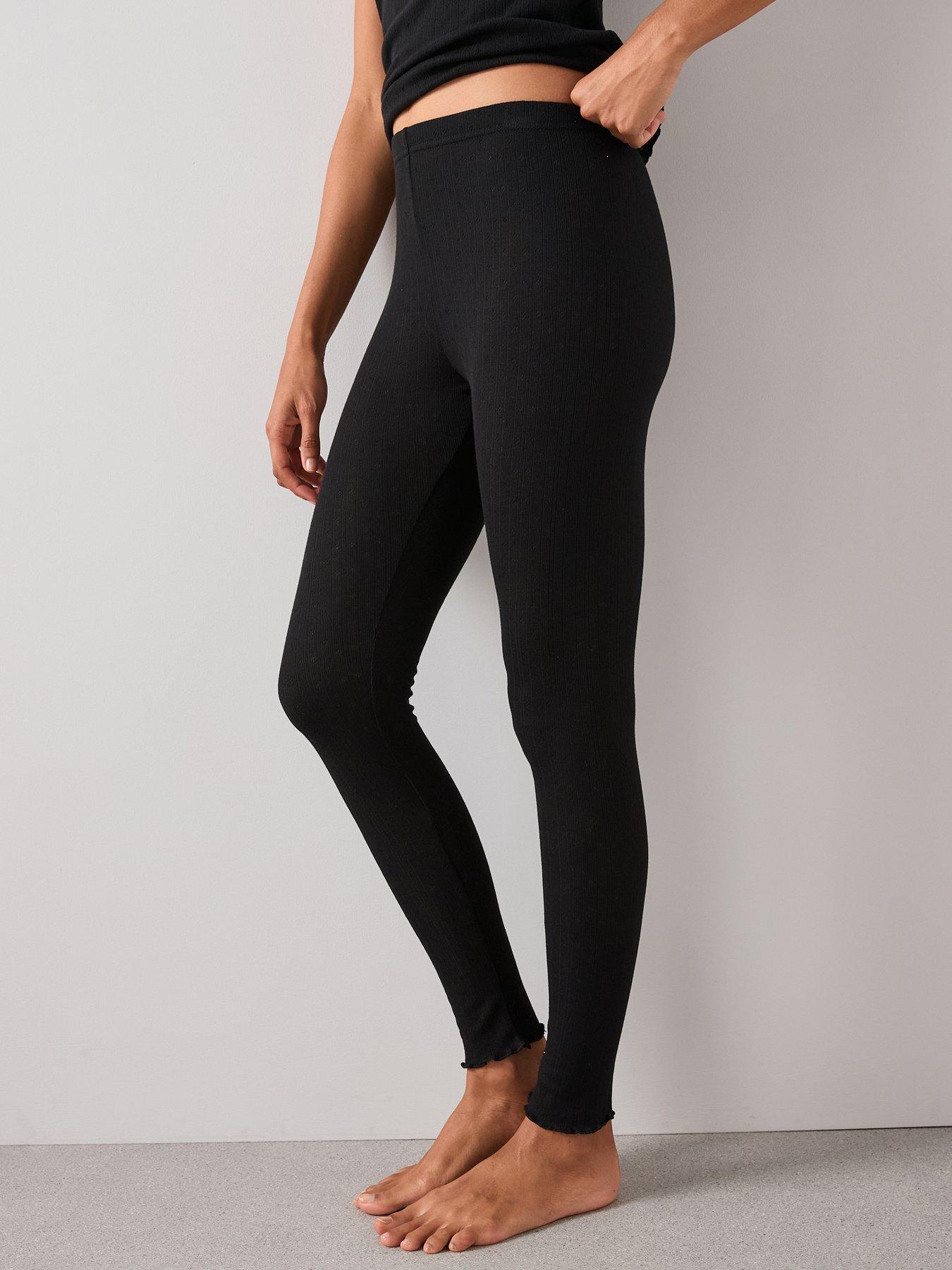 The Very Collection Pointelle Thermal Leggings Black