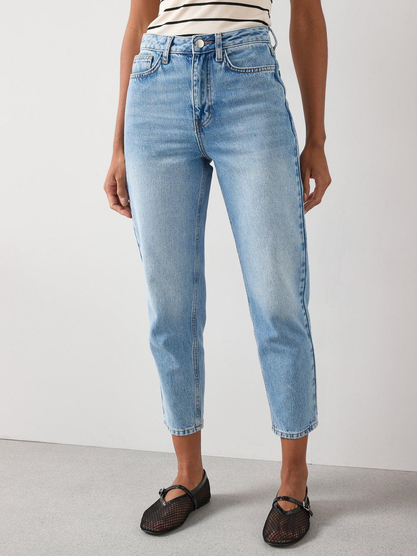 undefined High Waist Mom Jeans - Mid Wash