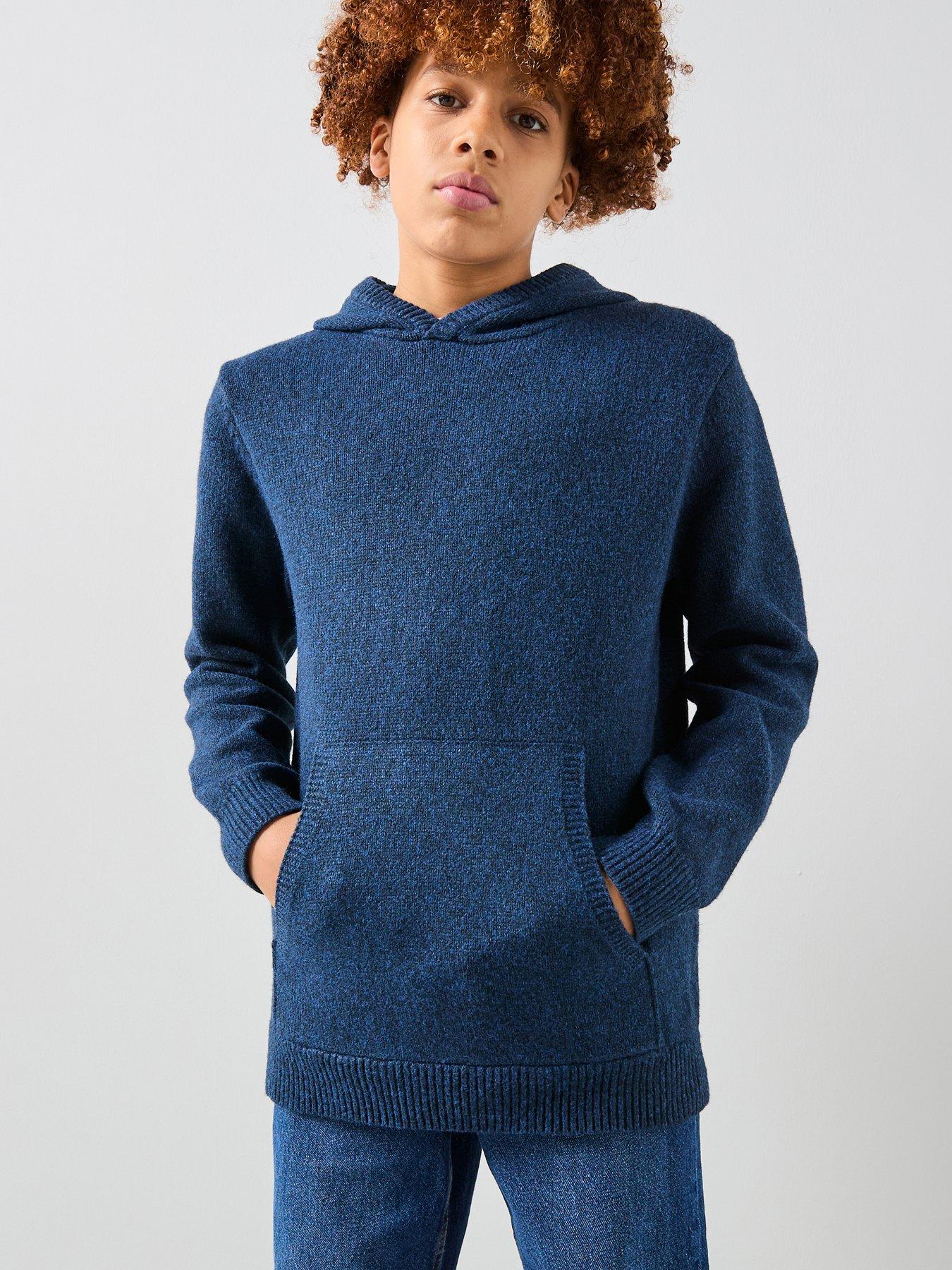 Image 1 of 6 of V by Very Boys Knitted Hoodie - Blue