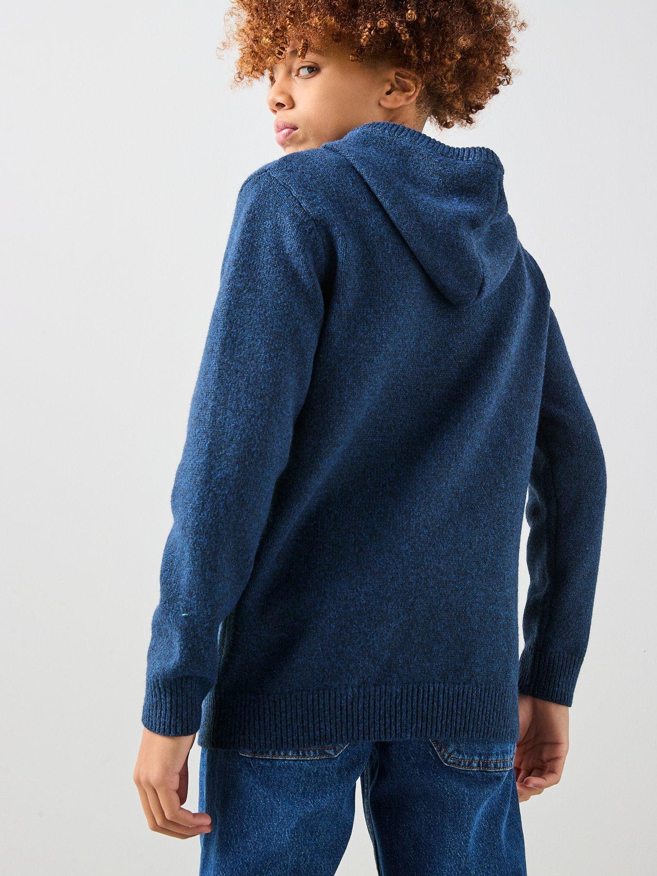 Image 2 of 6 of V by Very Boys Knitted Hoodie - Blue
