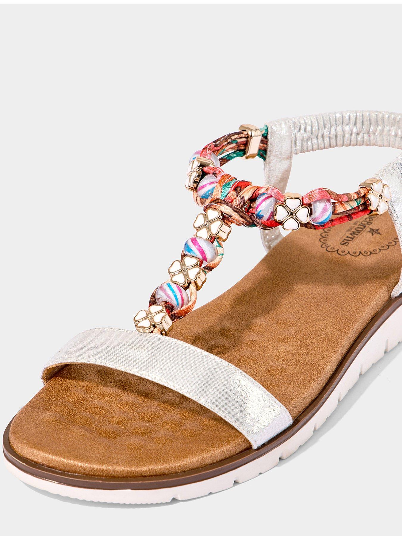 Image 4 of 4 of Joe Browns Sunrays Beaded Boho Sandals - Silver