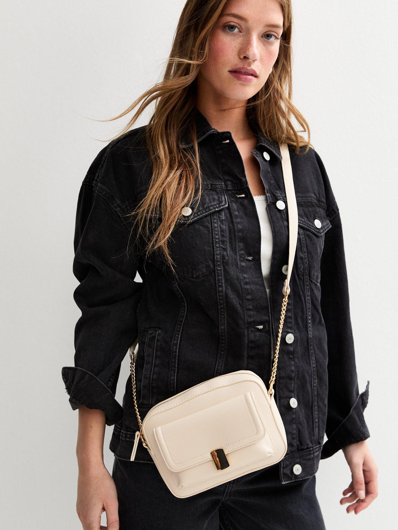Image 2 of 5 of New Look Piped Pocket Crossbody Bag - White