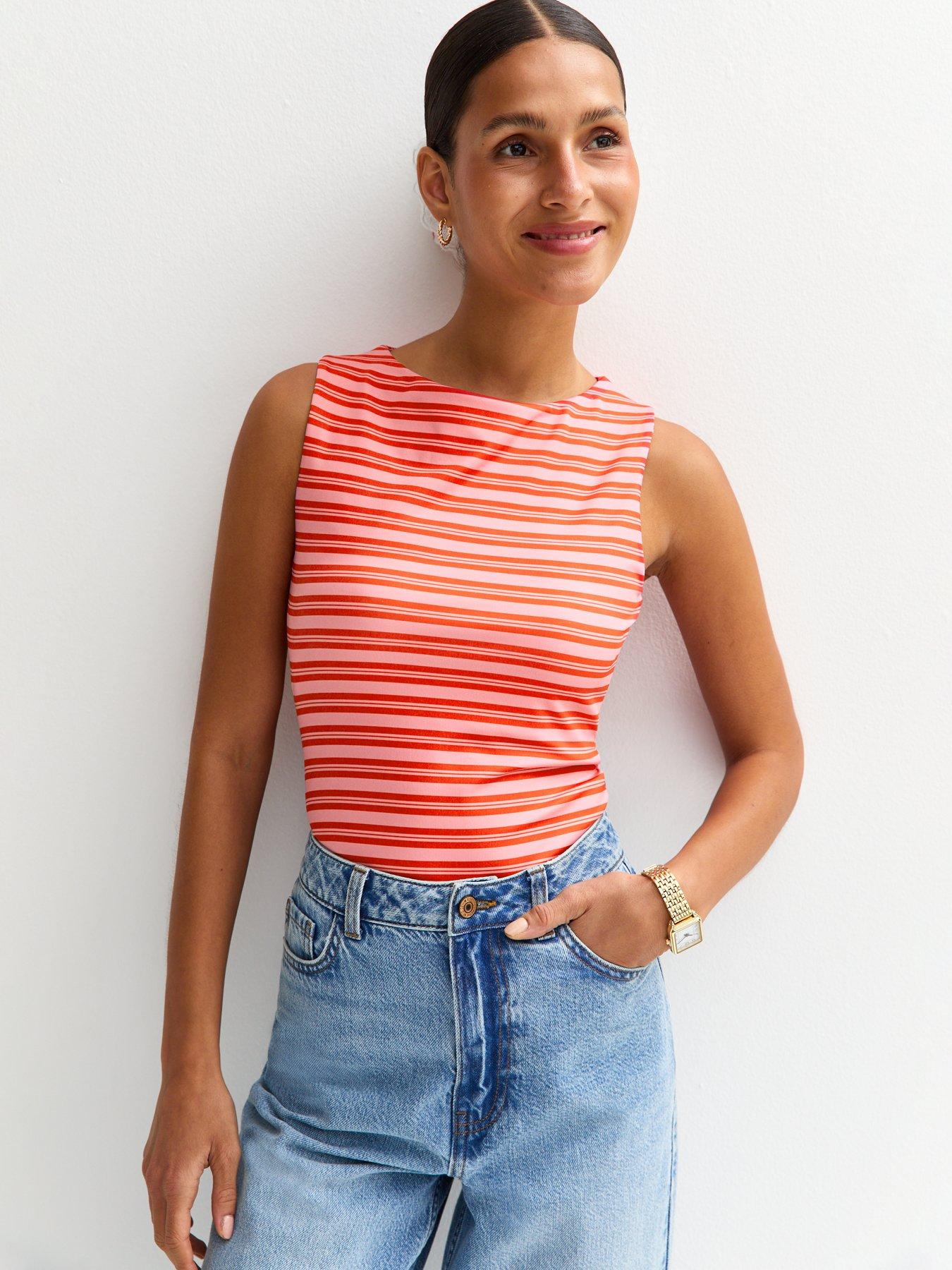 undefined Striped Jersey Vest - Pink